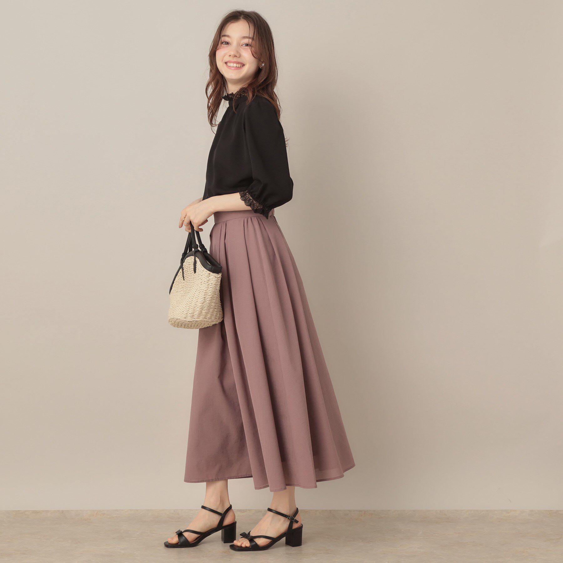 Couture broach「【華やか・大人可愛い・5分袖】エンブロレース前後2WAYブラウス」|シャツ・ブラウス|