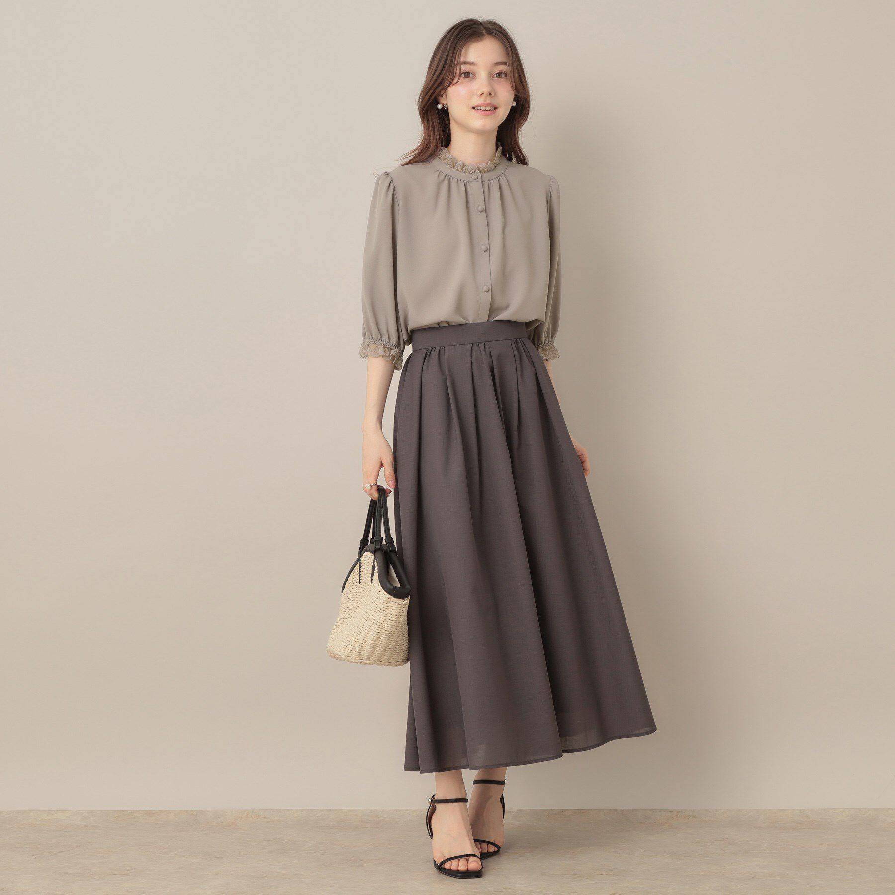 Couture broach「【華やか・大人可愛い・5分袖】エンブロレース前後2WAYブラウス」|シャツ・ブラウス|