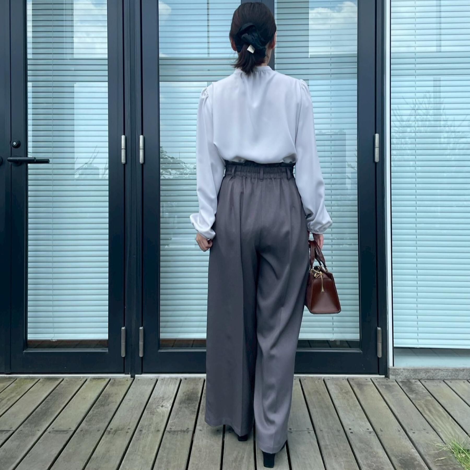 Couture broach「【帯電防止・通勤】ウエストリボン サスペンダー付きワイドパンツ」|その他|