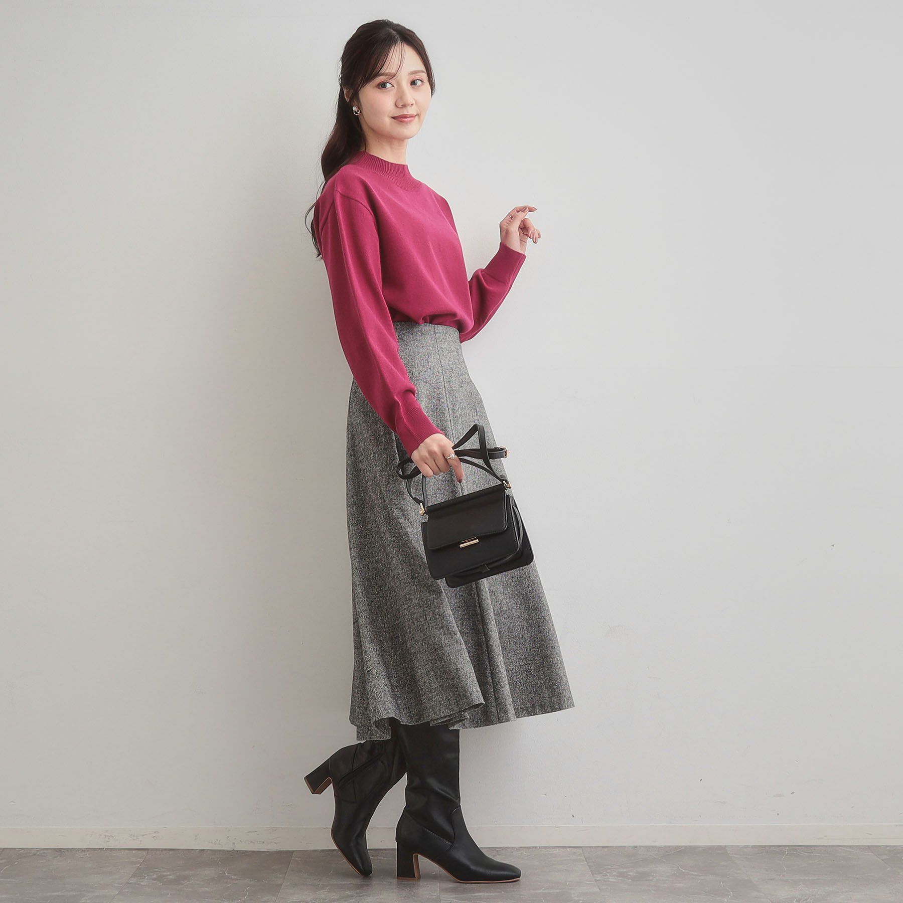 Couture broach「【後ろ姿も着映える・通勤】バックレースアップ微起毛ニット」|ニット・セーター|