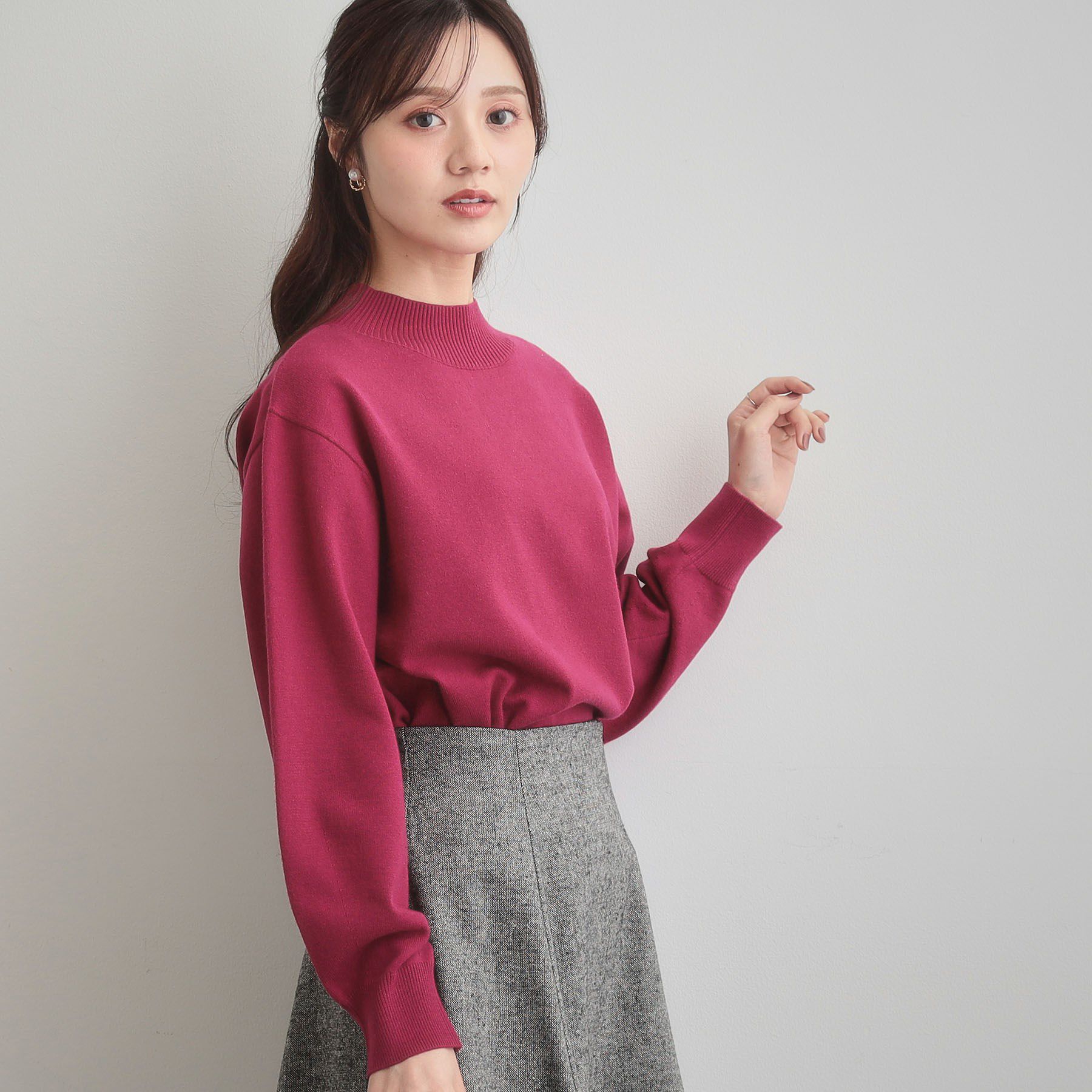 Couture broach「【後ろ姿も着映える・通勤】バックレースアップ微起毛ニット」|ニット・セーター|