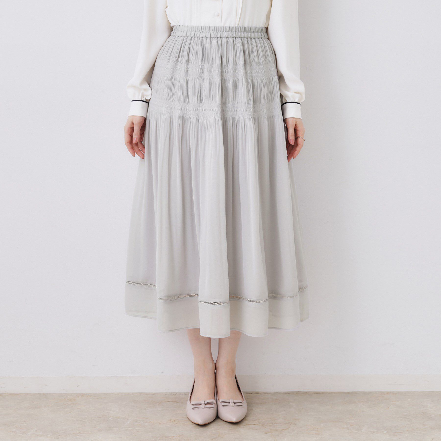 Couture broach「【ハレの日・通勤】マジョリカプリーツスカート」|スカート|
