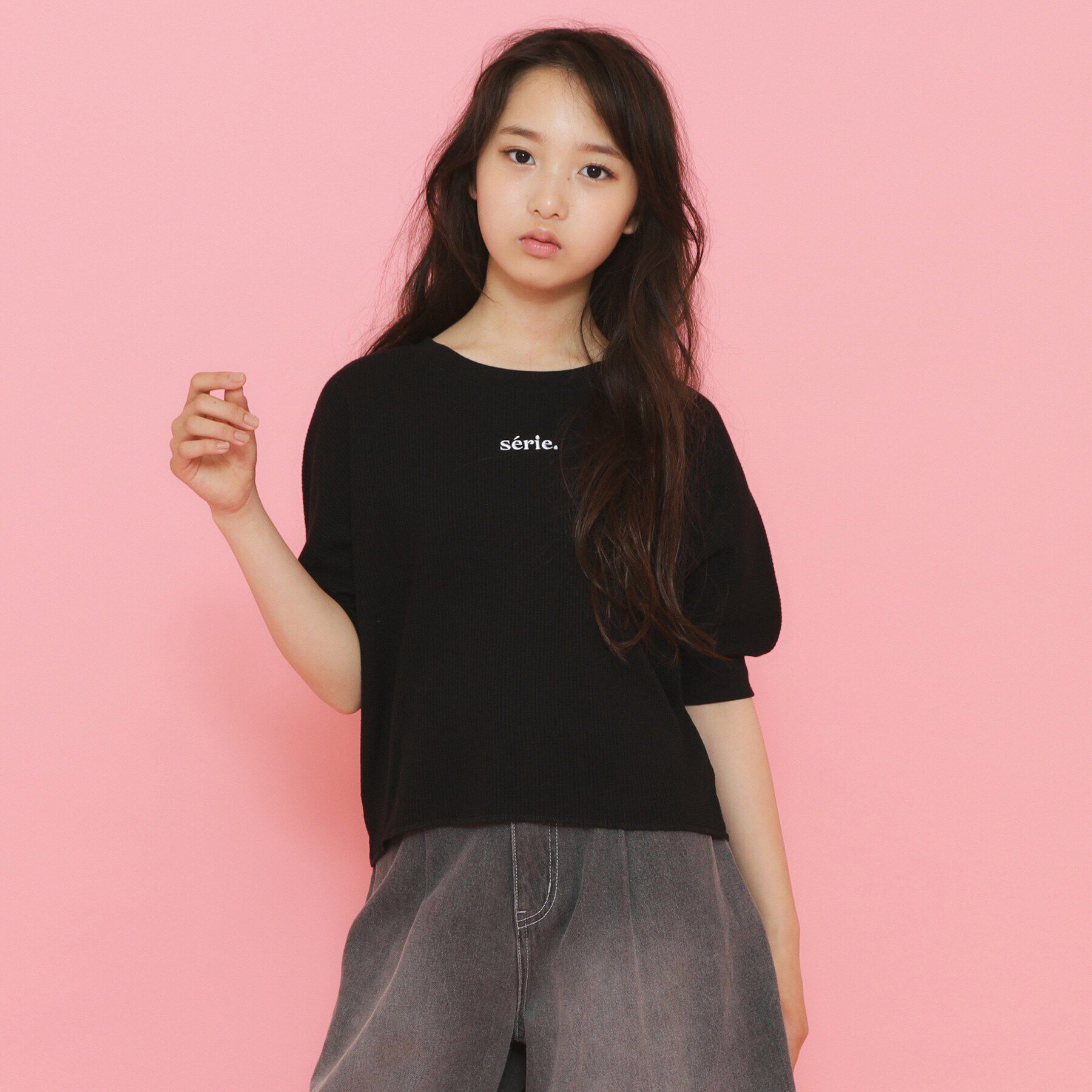 PINK-latte「【130cmあり】サーマルTシャツ」|Tシャツ・カットソー|