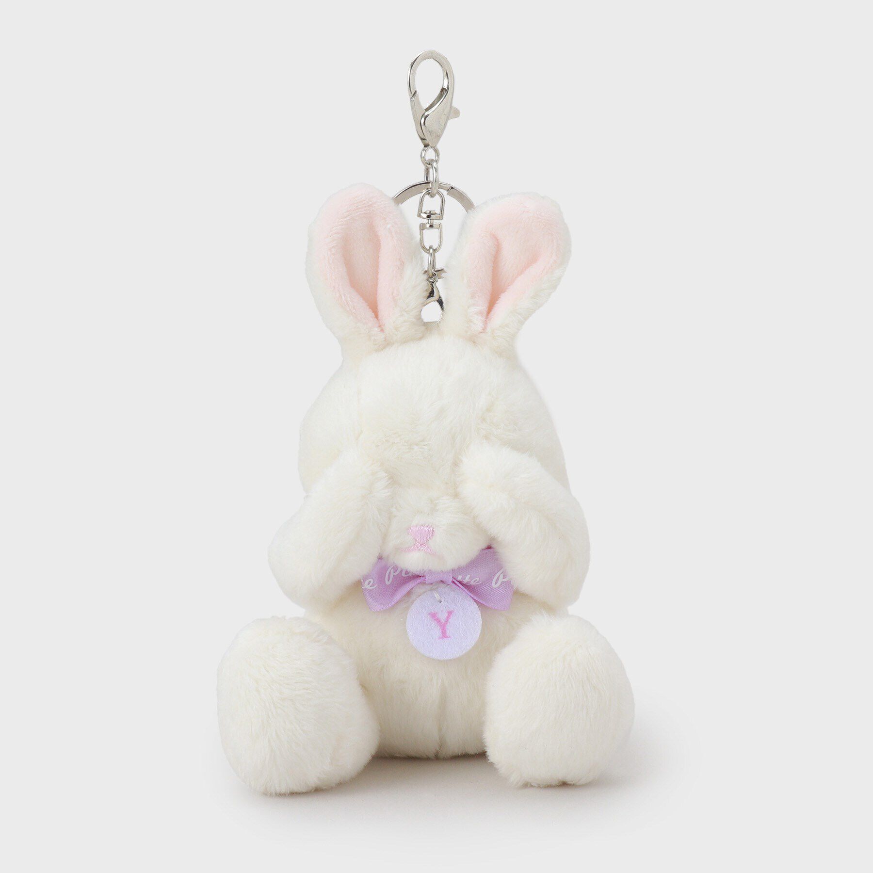 PINK-latte「【イニシャル】うさぎぬいぐるみチャーム」|キーケース|オフホワイト(003