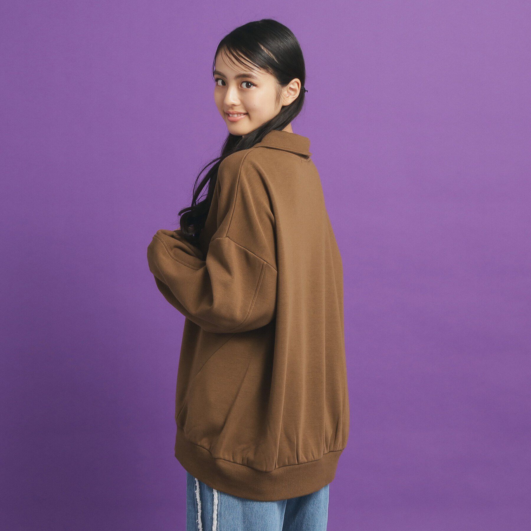 PINK-latte「シャギー衿ジッププルオーバー」|Tシャツ・カットソー|