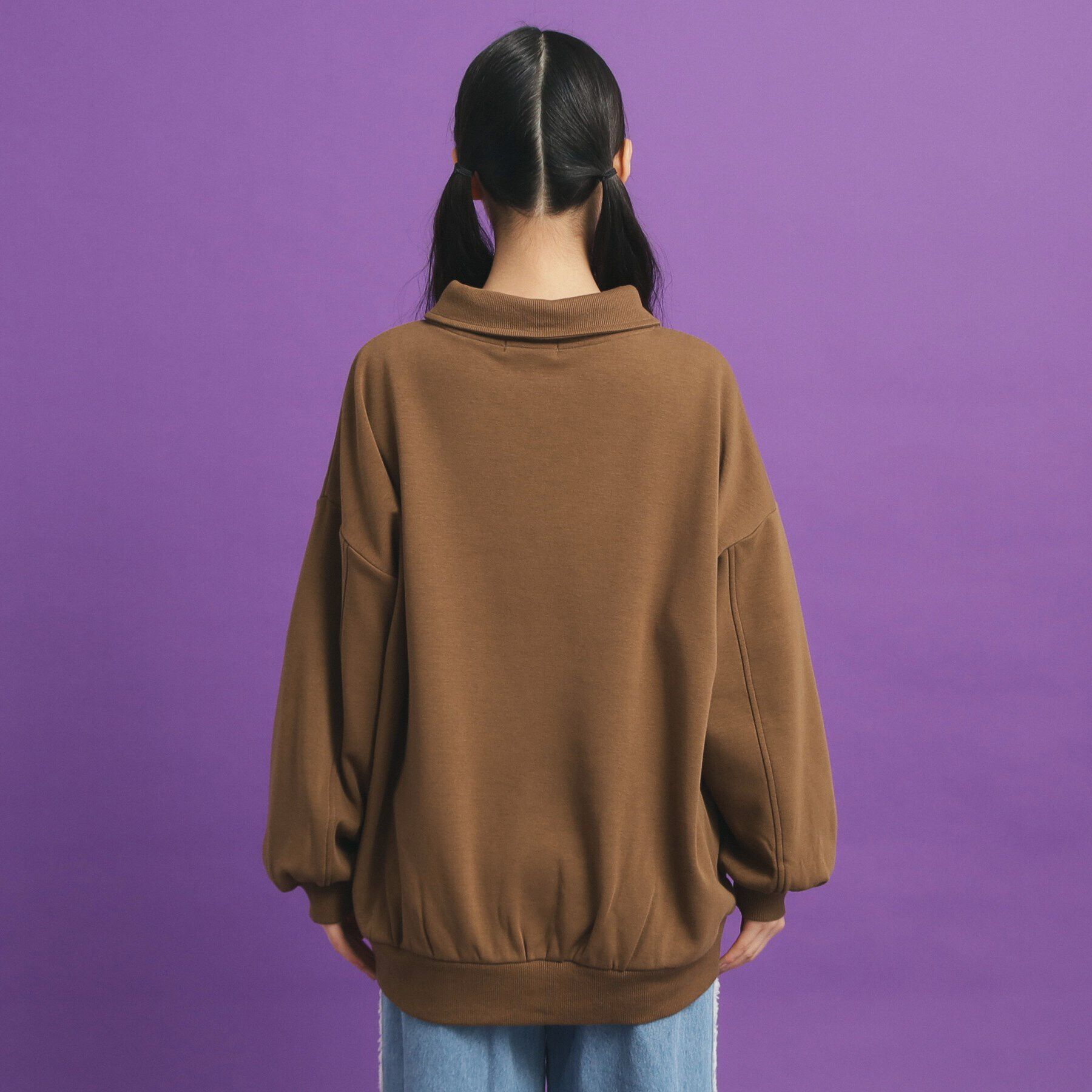 PINK-latte「シャギー衿ジッププルオーバー」|Tシャツ・カットソー|