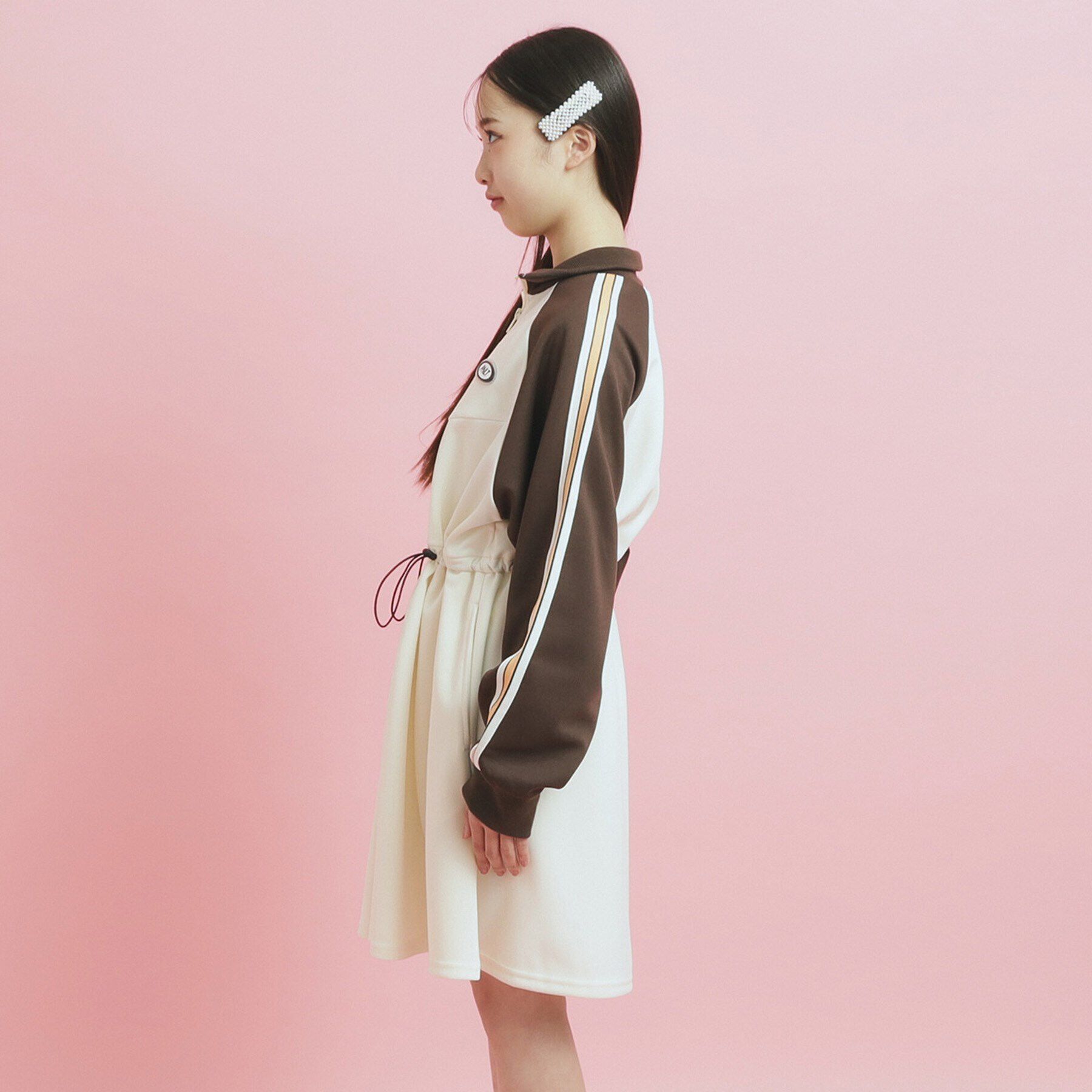 PINK-latte「ドローコード付きジャージワンピース」|ワンピース|