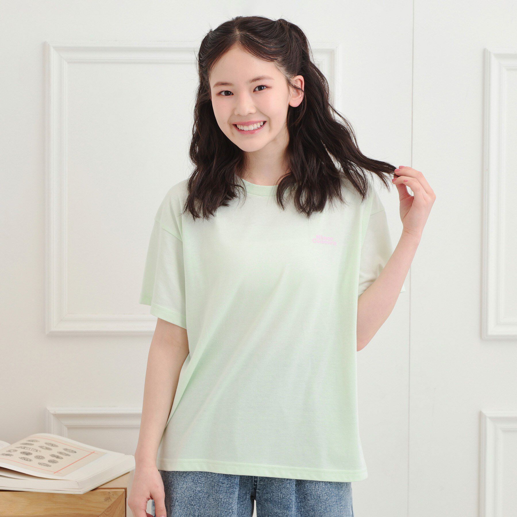 PINK-latte「バックプリントTシャツ」|Tシャツ・カットソー|ミントグリーン(02