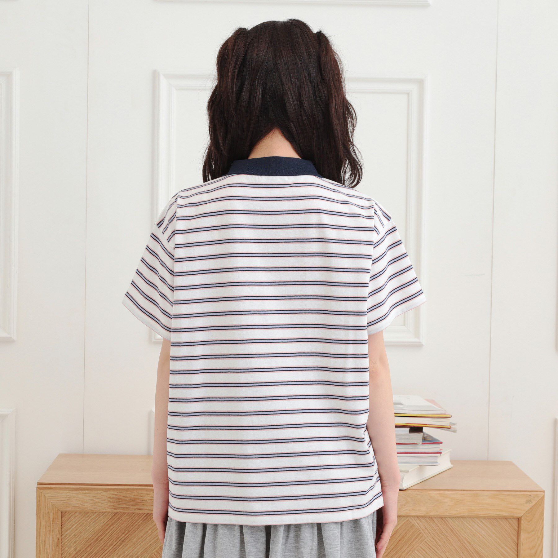 PINK-latte「ラガーシャツTシャツ」|Tシャツ・カットソー|