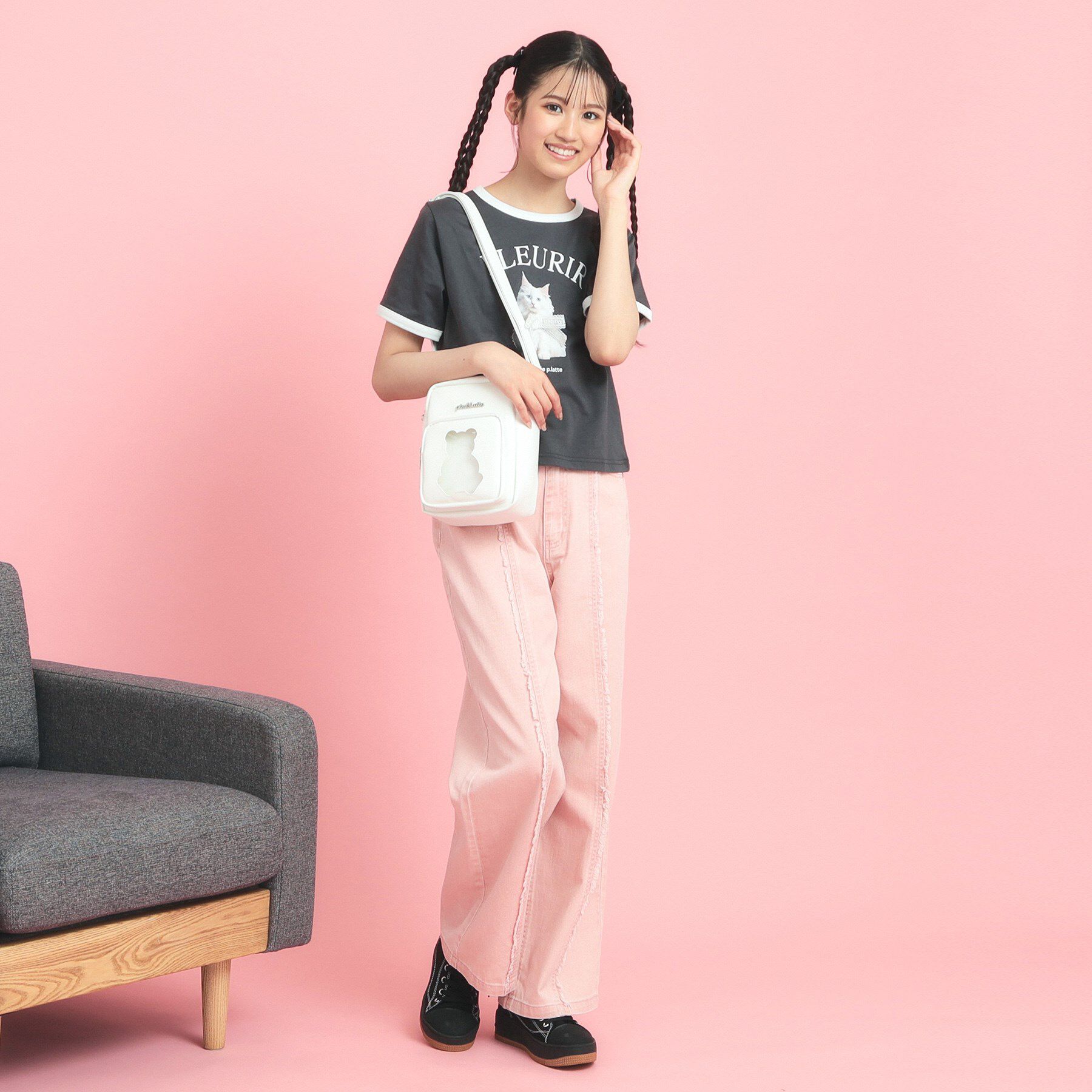 PINK-latte「くまちゃんショルダーバッグ」|ショルダー・メッセンジャー|