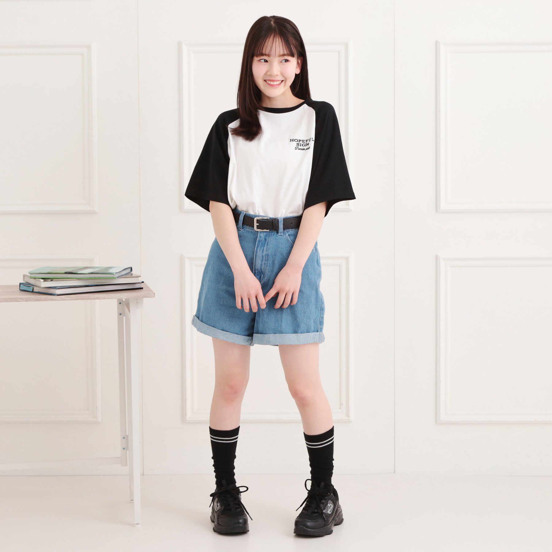 PINK-latte「ワッペン風チュニックTシャツ」|チュニック|