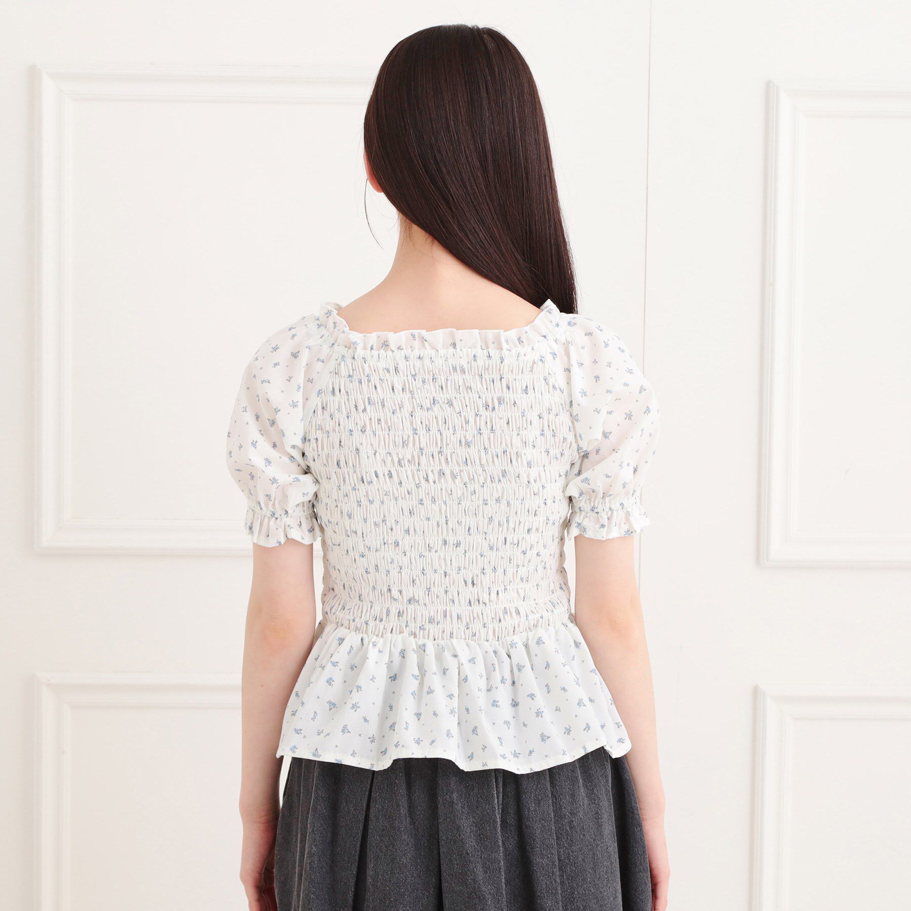 PINK-latte「2WAYシャーリングブラウス」|シャツ・ブラウス|