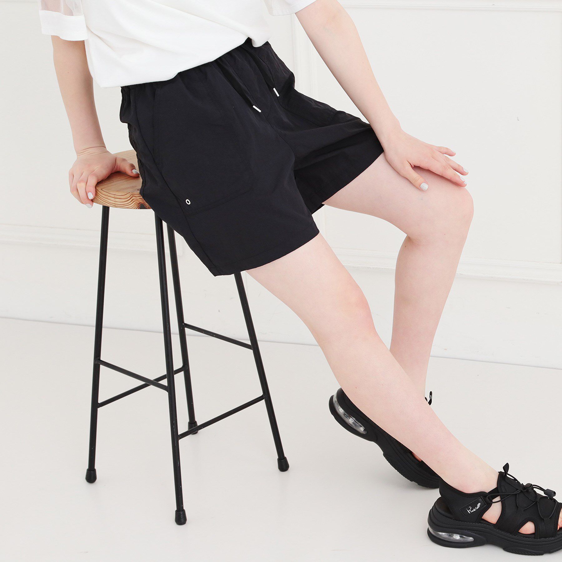 PINK-latte「【軽・らく】イージーショートパンツ」|キュロット|