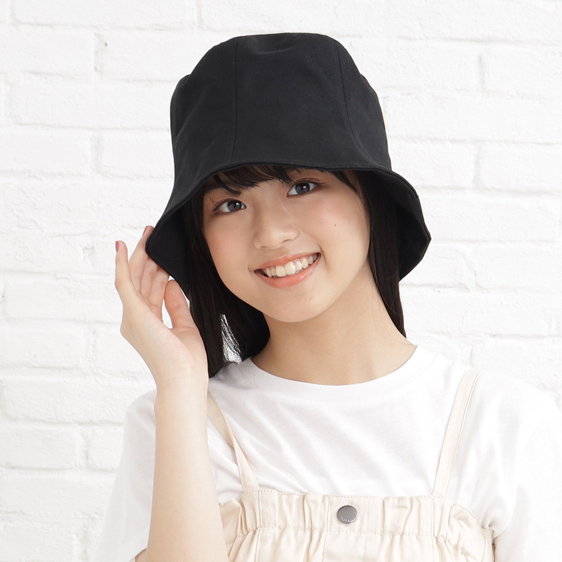PINK-latte「シンプルチューリップハット」|ハット|ブラック(019)