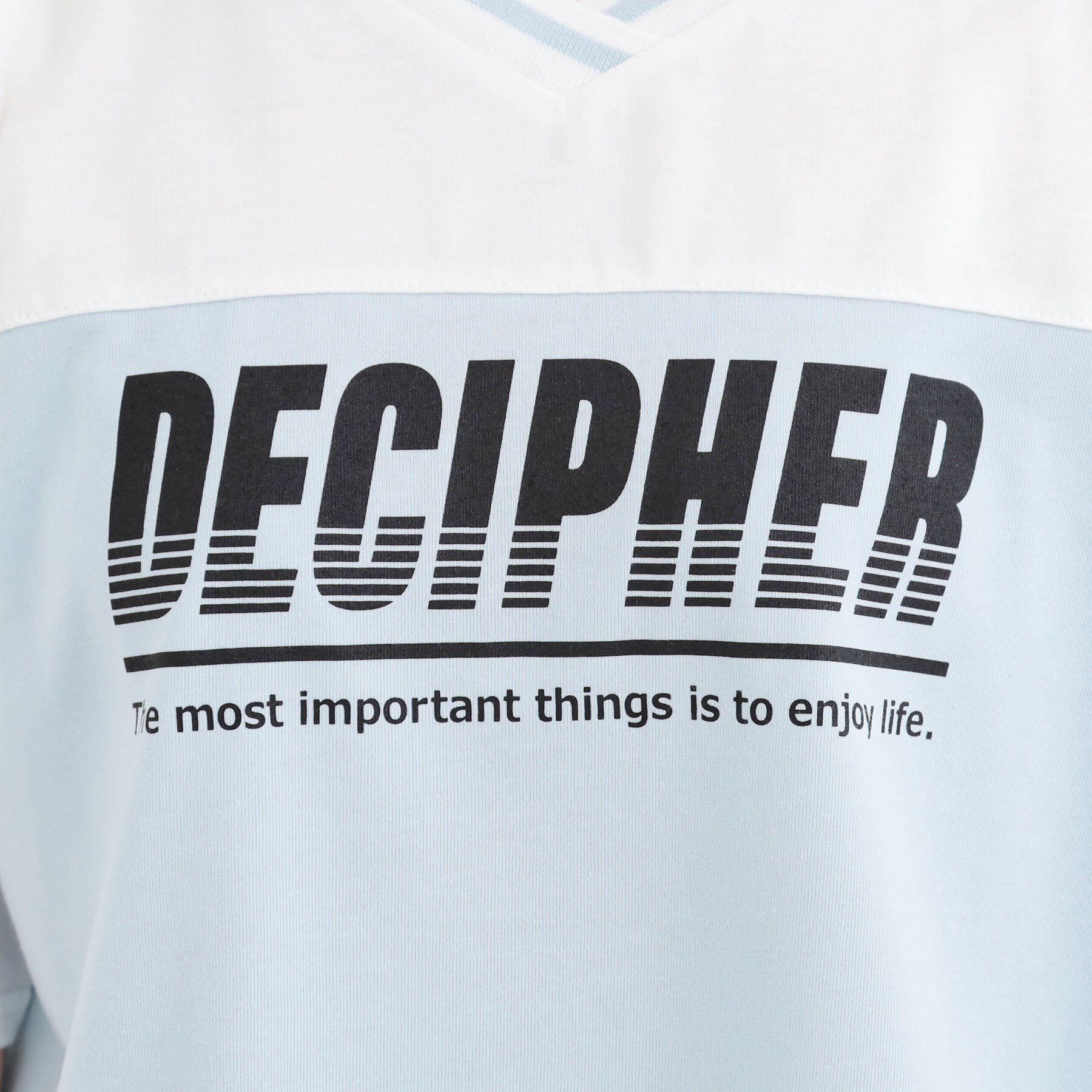 PINK-latte「Vネック切替Tシャツ」|Tシャツ・カットソー|