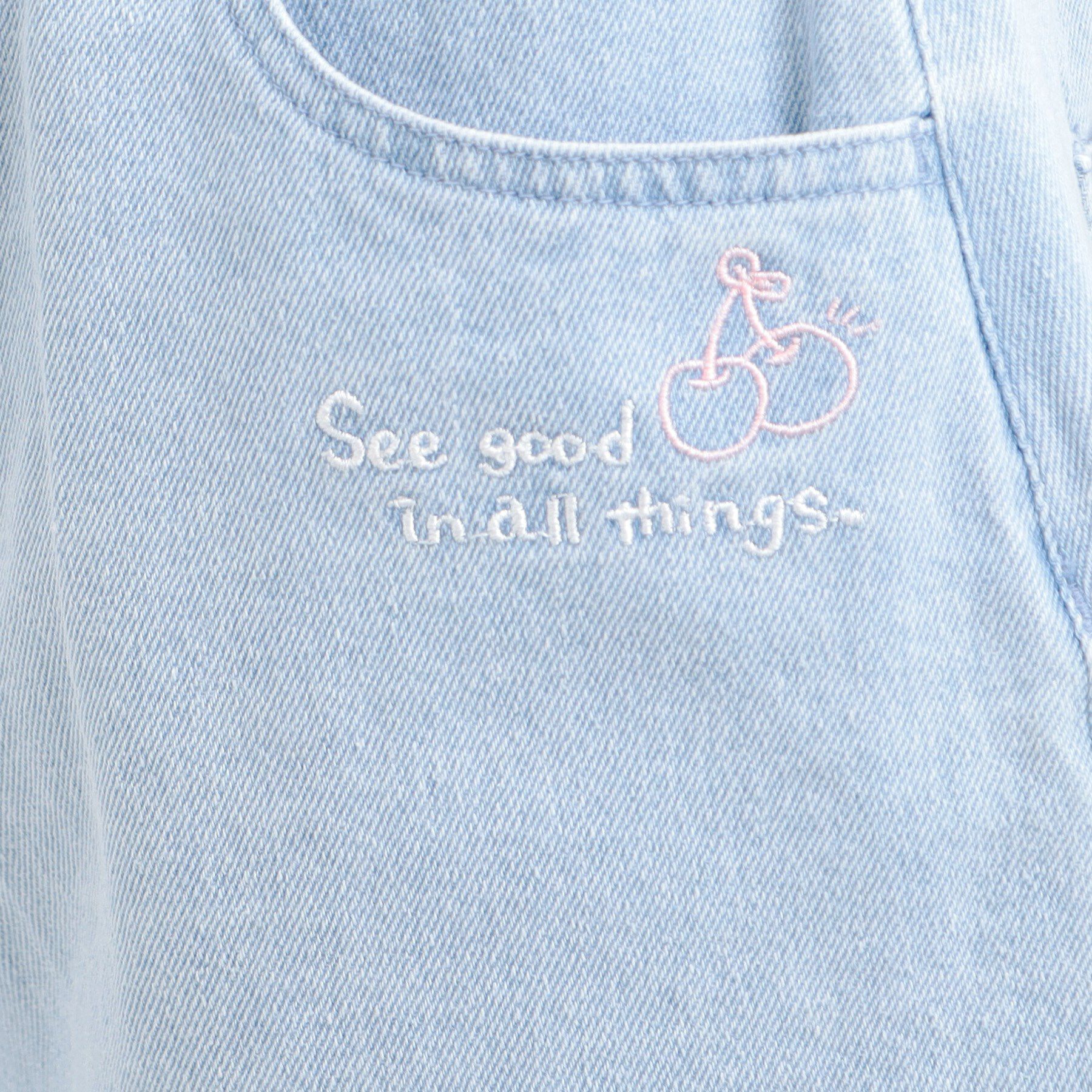 PINK-latte「らくがき刺繍フリンジショートパンツ」|キュロット|