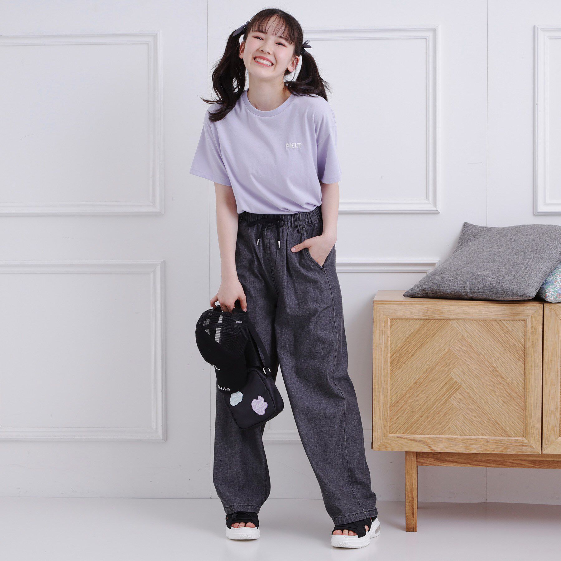 PINK-latte「バックハートロゴTシャツ」|Tシャツ・カットソー|