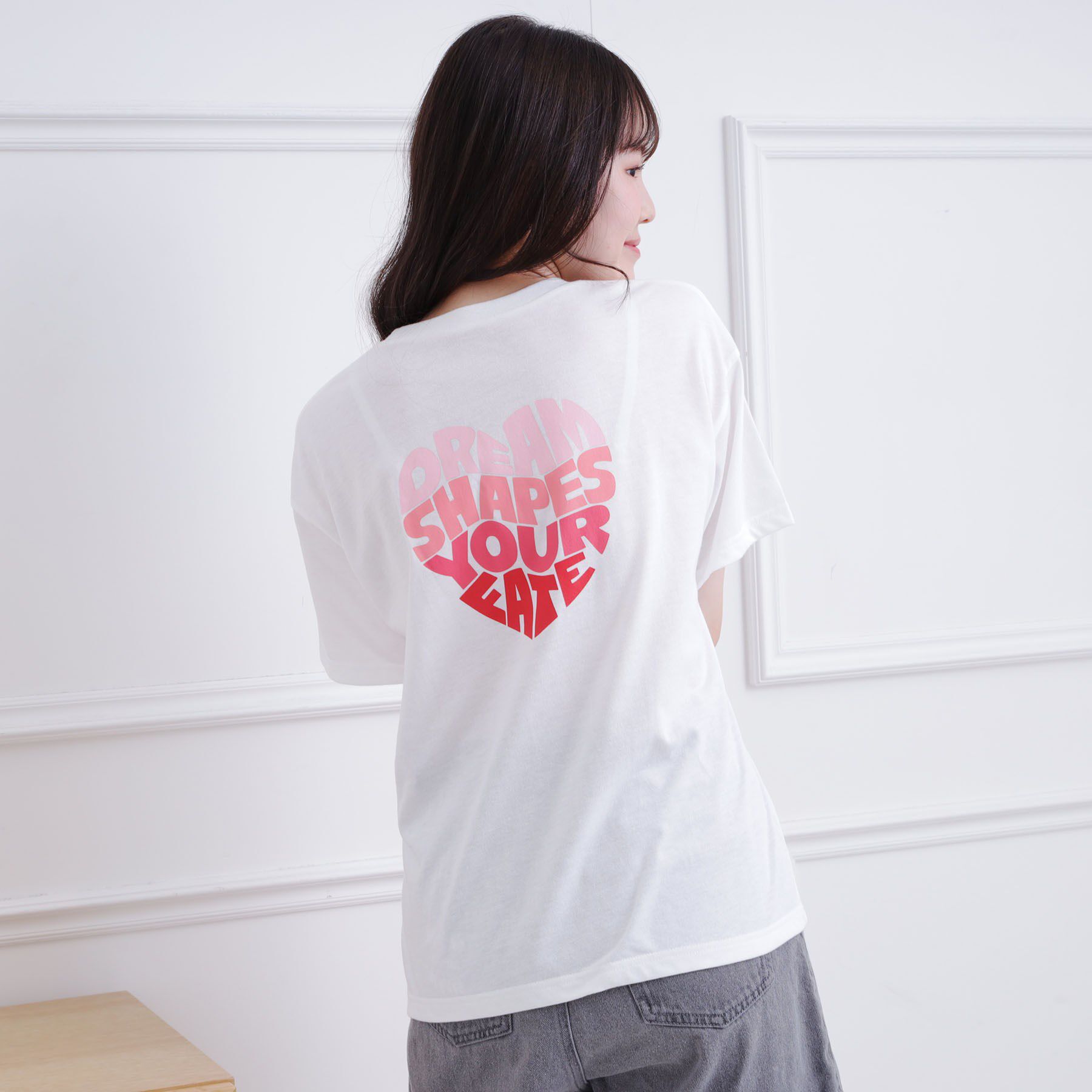 PINK-latte「バックハートロゴTシャツ」|Tシャツ・カットソー|レッド(063)
