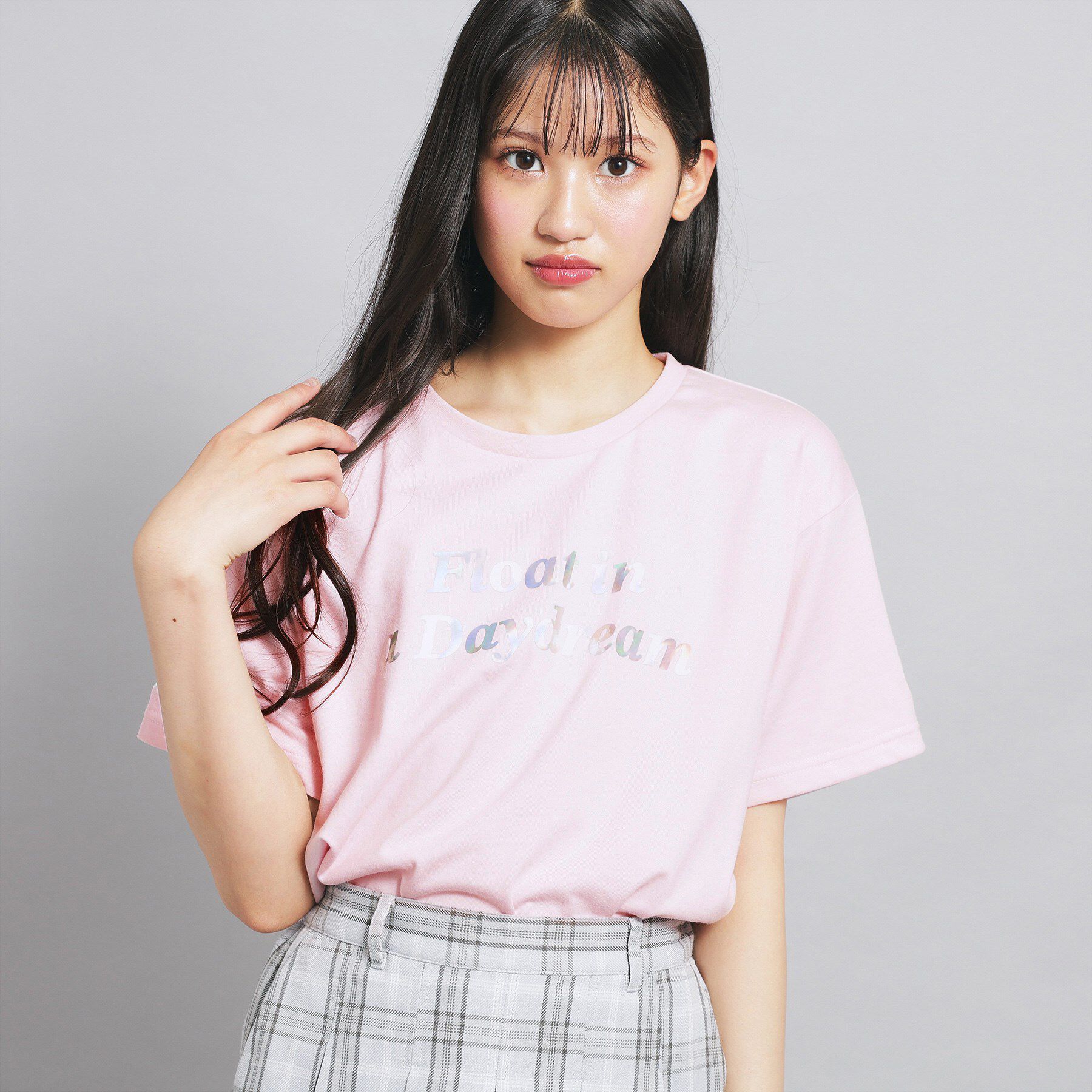 PINK-latte「オーロラプリントハートあきTシャツ」|Tシャツ・カットソー|