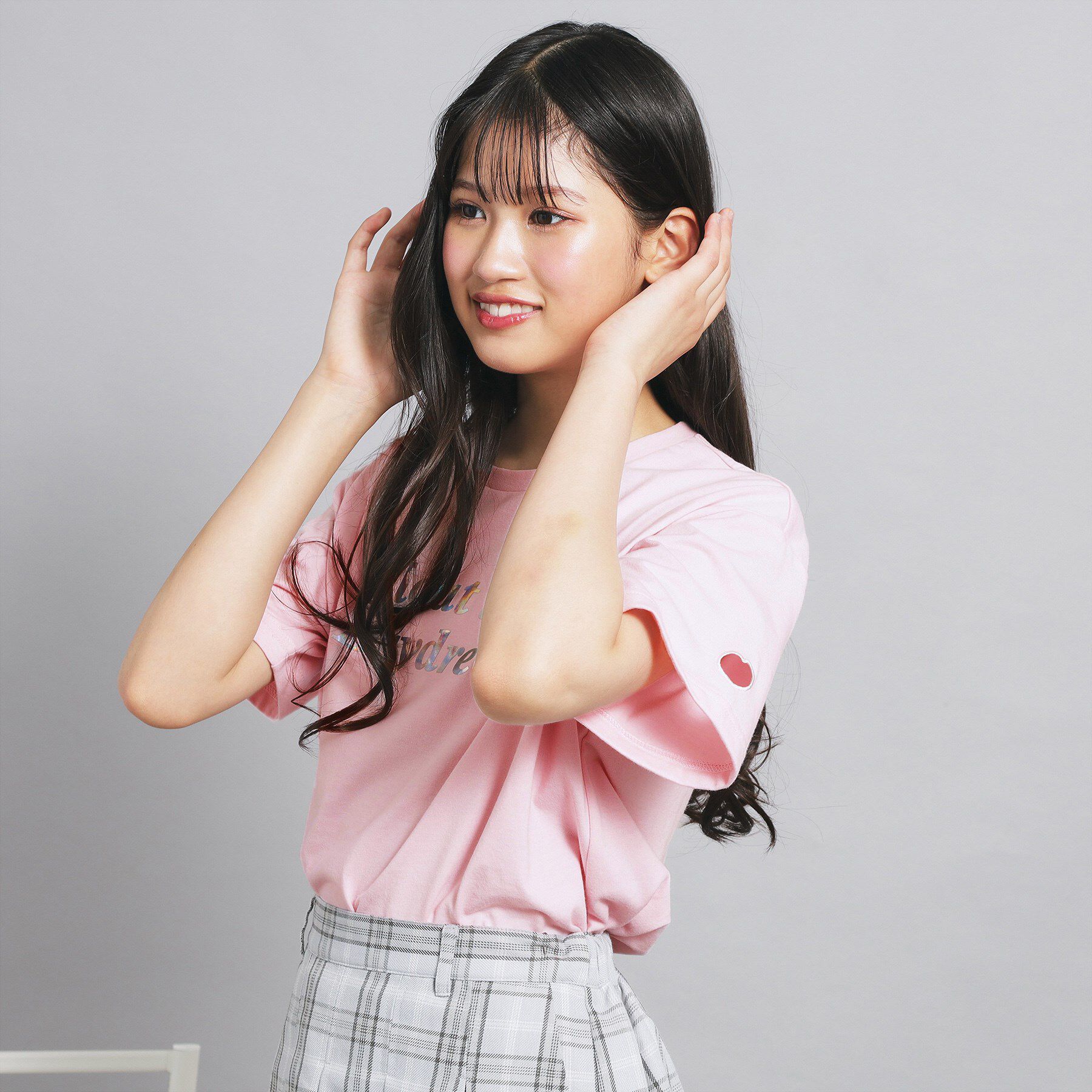 PINK-latte「オーロラプリントハートあきTシャツ」|Tシャツ・カットソー|