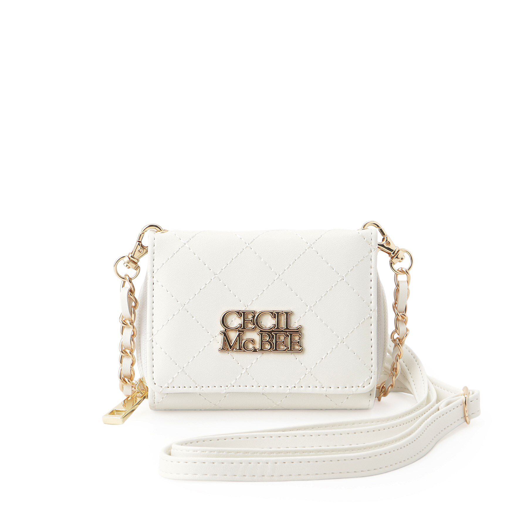 PINK-latte「【CECIL McBEEコラボ】チェーンストラップウォレット」|財布|ホワイト(001)