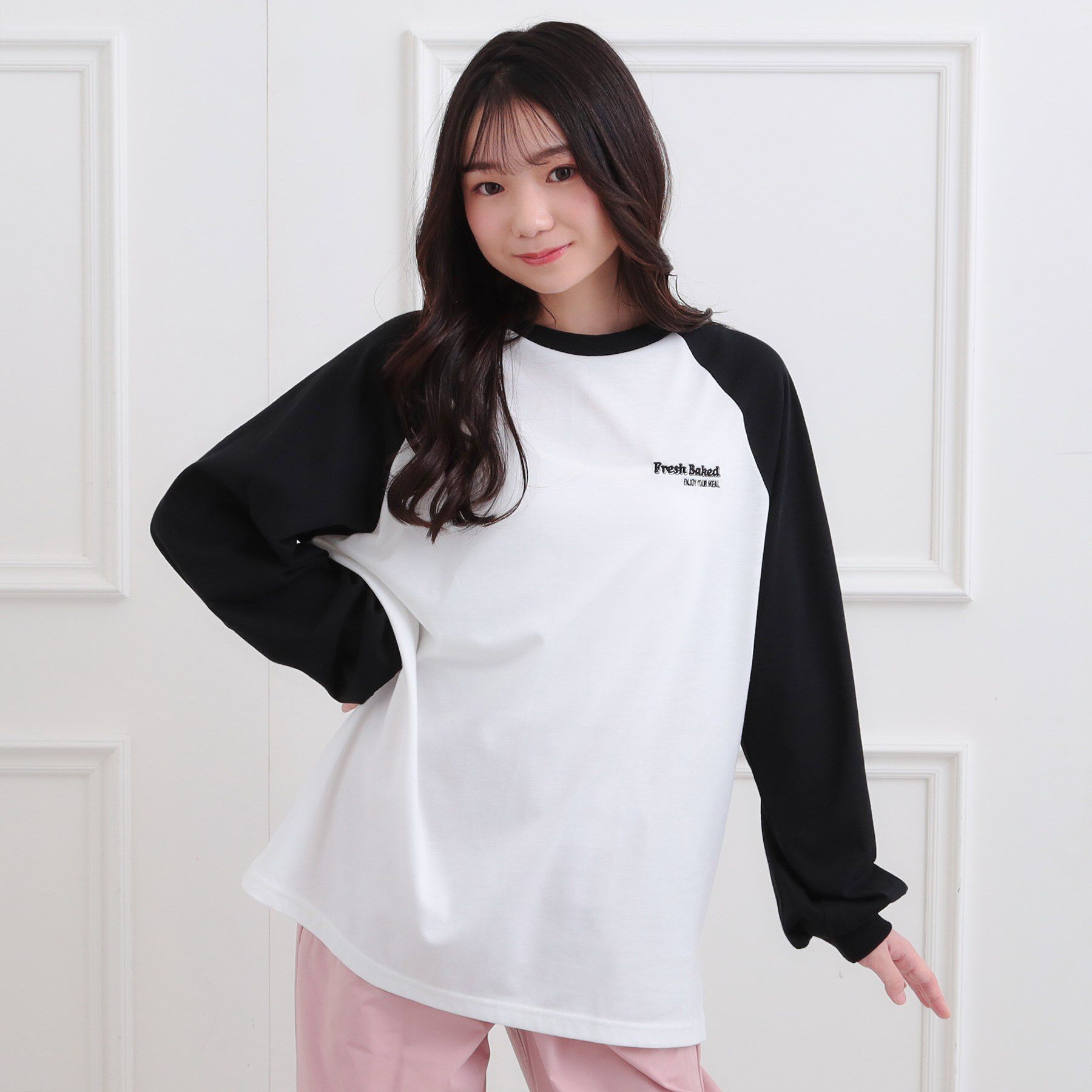 PINK-latte「ラグランサガラチュニックロンT」|Tシャツ・カットソー|