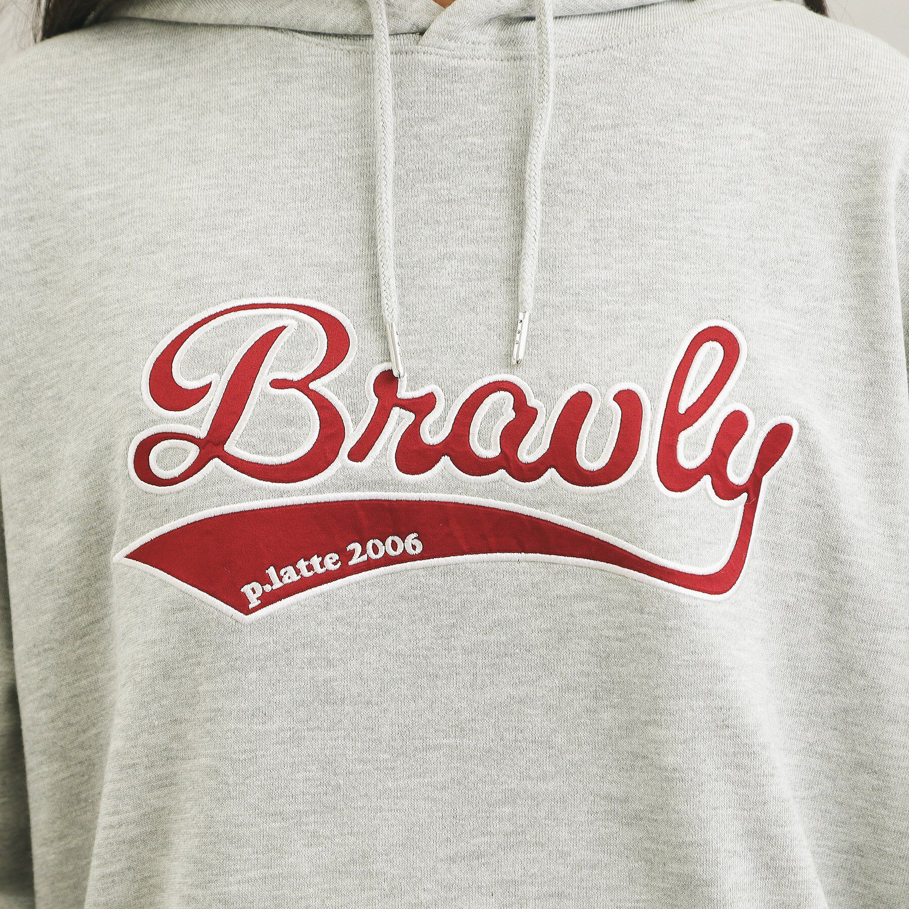 PINK-latte「サテンアップリケBIGパーカー」|パーカー|