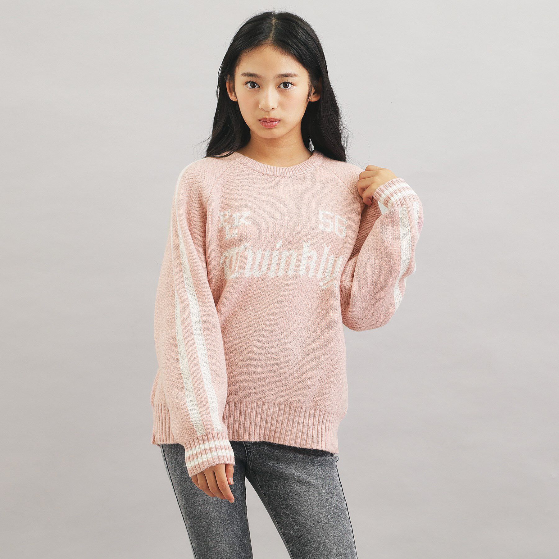 PINK-latte「アソートジャカードプルオーバー」|ニット・セーター|ピンク(071)