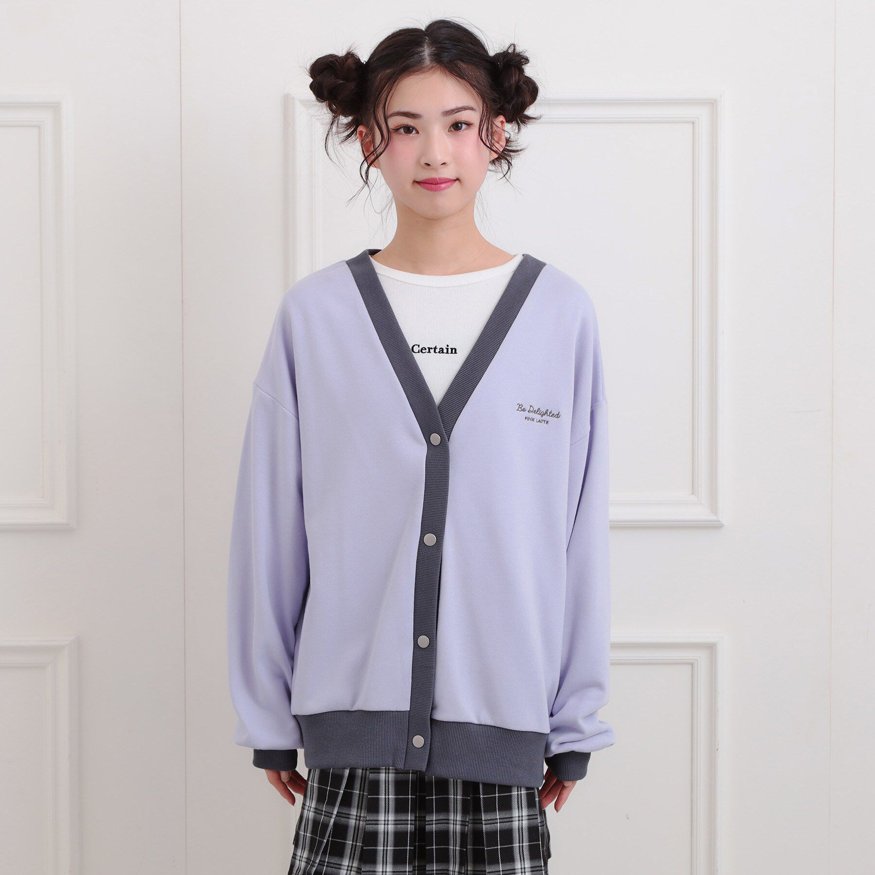 PINK-latte「クマちゃん裏毛カーディガン」|カーディガン|