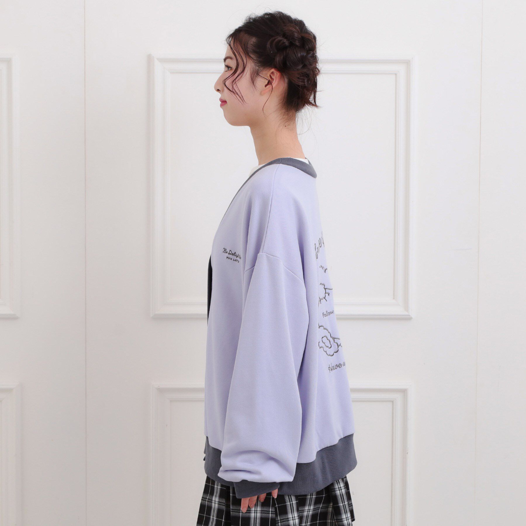 PINK-latte「クマちゃん裏毛カーディガン」|カーディガン|