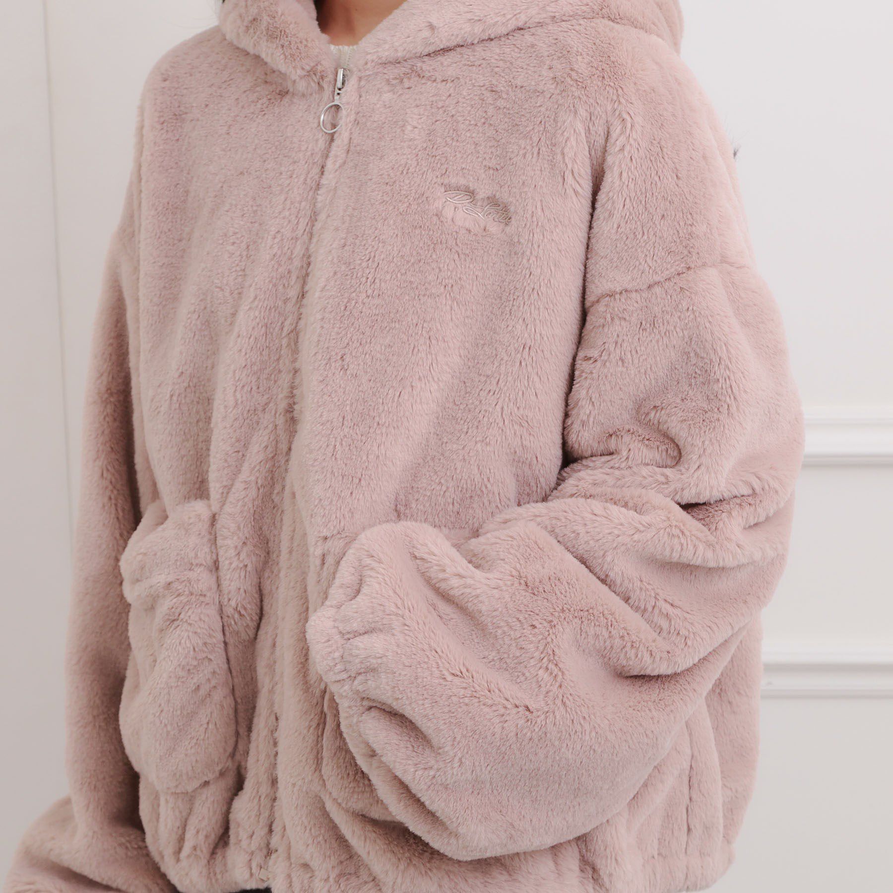 PINK-latte「耳付きフェイクファーブルゾン」|ブルゾン・スタジャン|