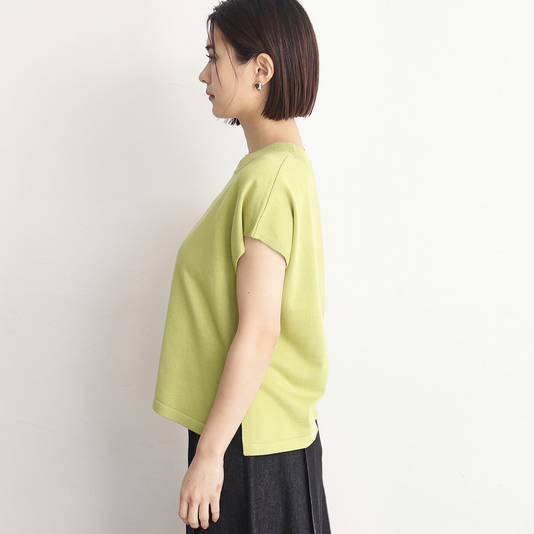 THE SHOP TK「【UVケア/さらりと柔らかい/洗える】フレンチスリーブニットTEE」|ニット・セーター|