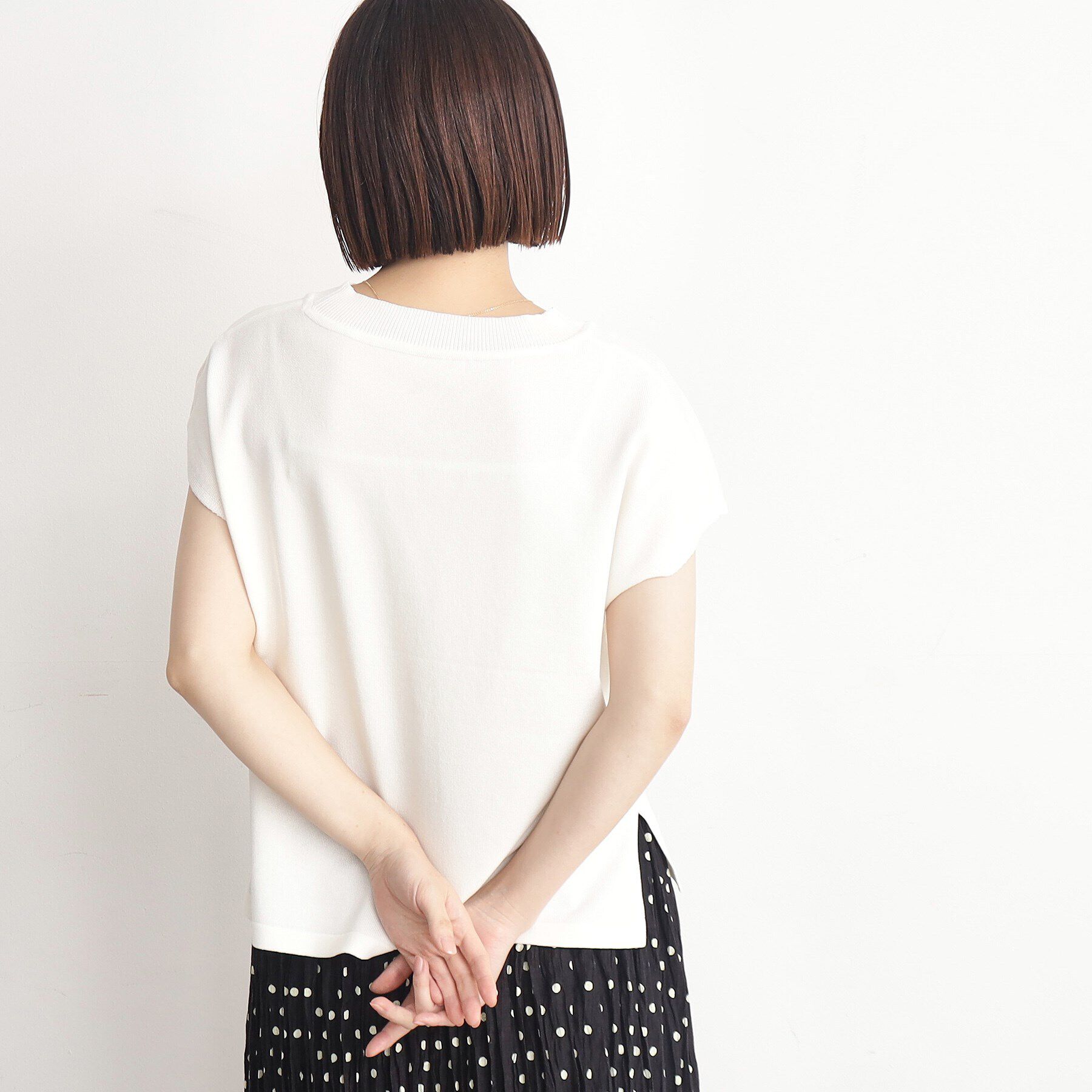 THE SHOP TK「【UVケア/さらりと柔らかい/洗える】フレンチスリーブニットTEE」|ニット・セーター|