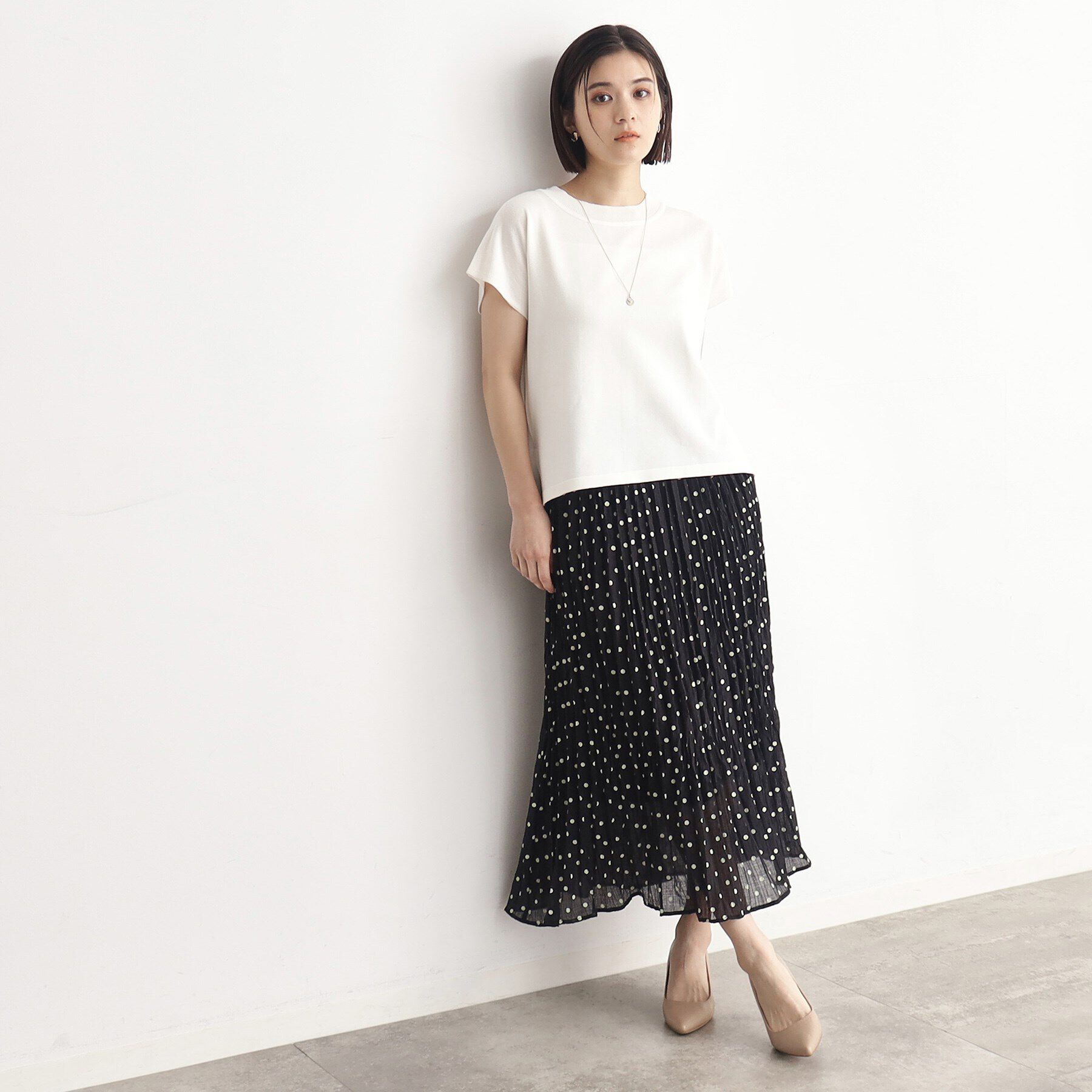 THE SHOP TK「【UVケア/さらりと柔らかい/洗える】フレンチスリーブニットTEE」|ニット・セーター|