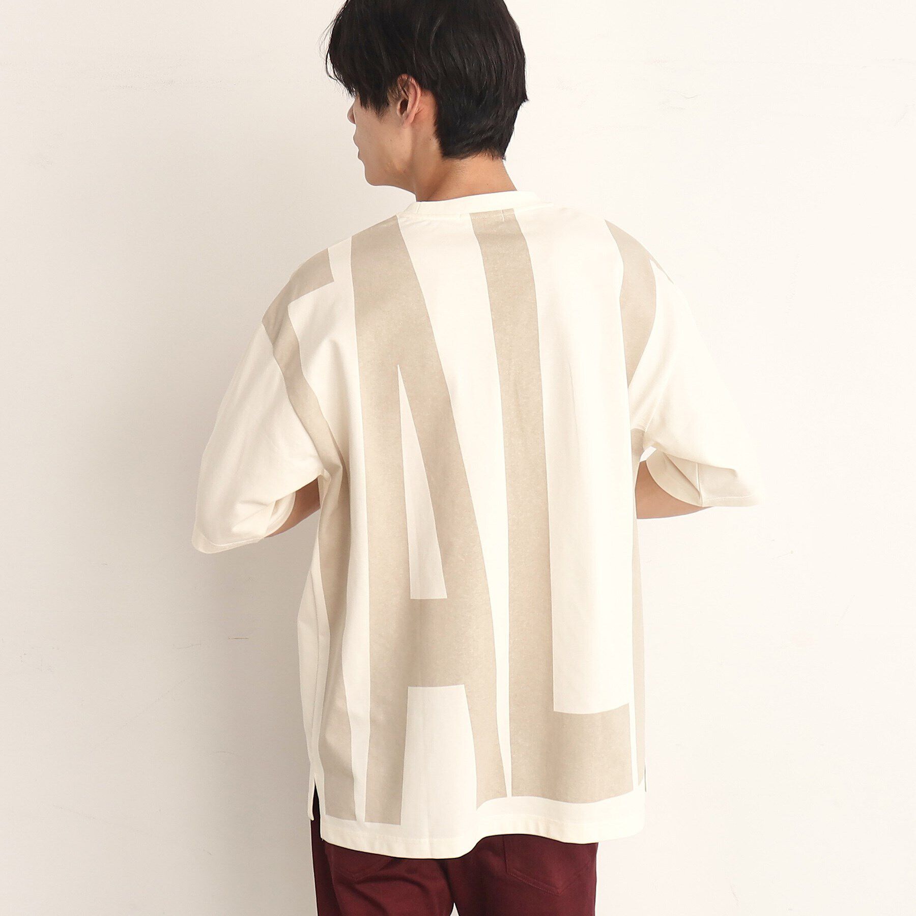 THE SHOP TK「ビッグシルエット総柄アソートTシャツ 幾何学／ドット／ストライプ／バックロゴ」|Tシャツ・カットソー|