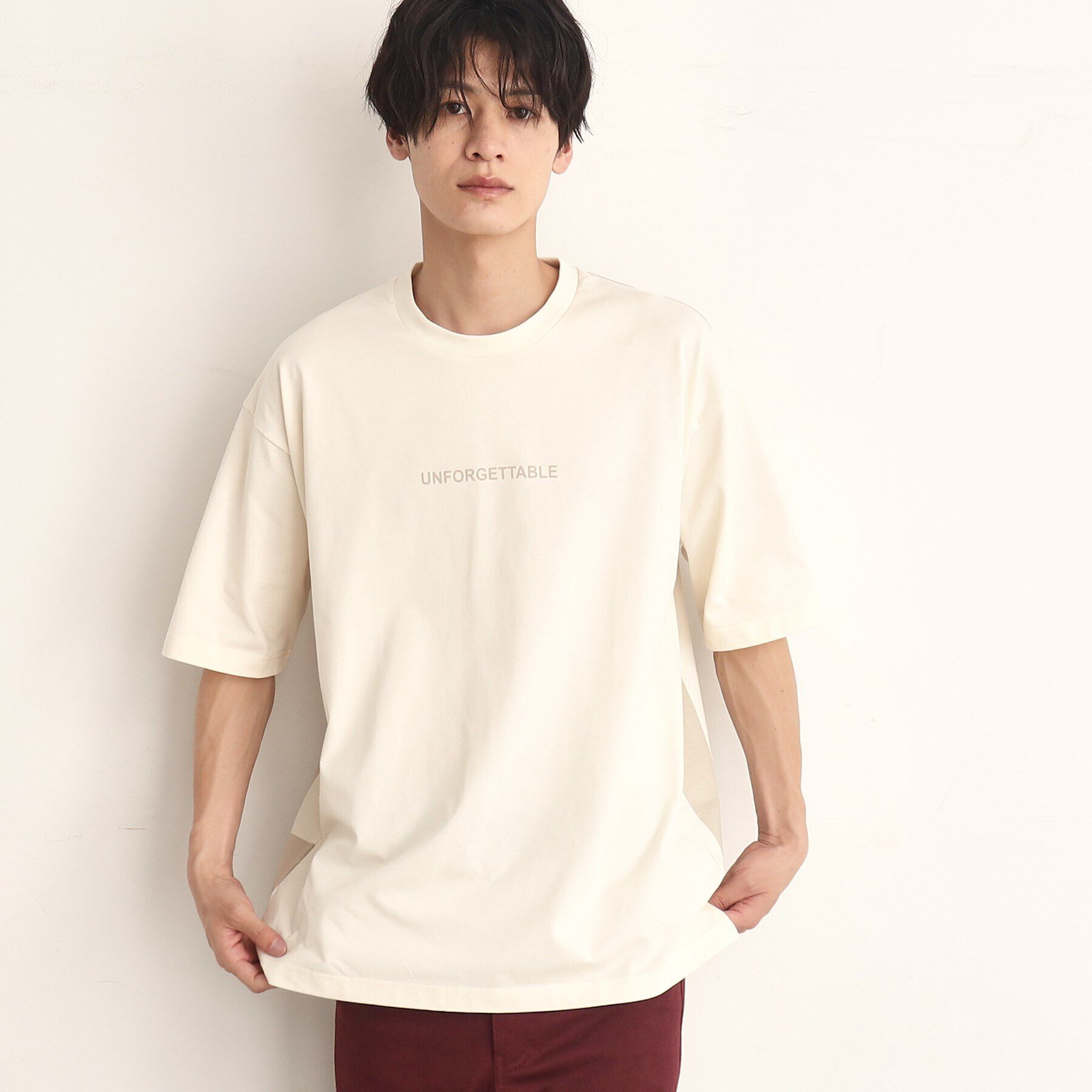 THE SHOP TK「ビッグシルエット総柄アソートTシャツ 幾何学／ドット／ストライプ／バックロゴ」|Tシャツ・カットソー|