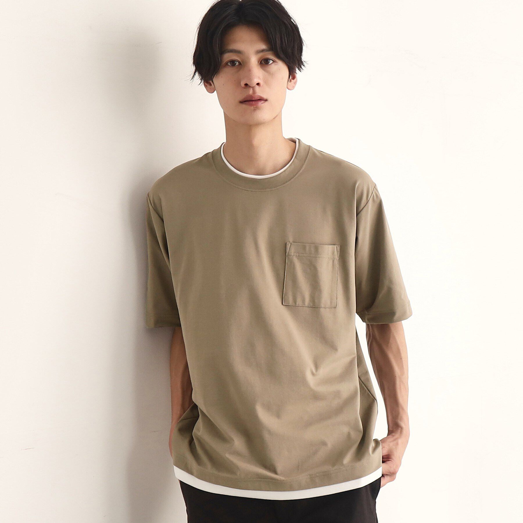 THE SHOP TK「【接触冷感／吸水速乾／UVカット／防シワ 】LIGHT PERFECTEE／ライトパーフェクティー」|Tシャツ・カットソー|トープ(054)