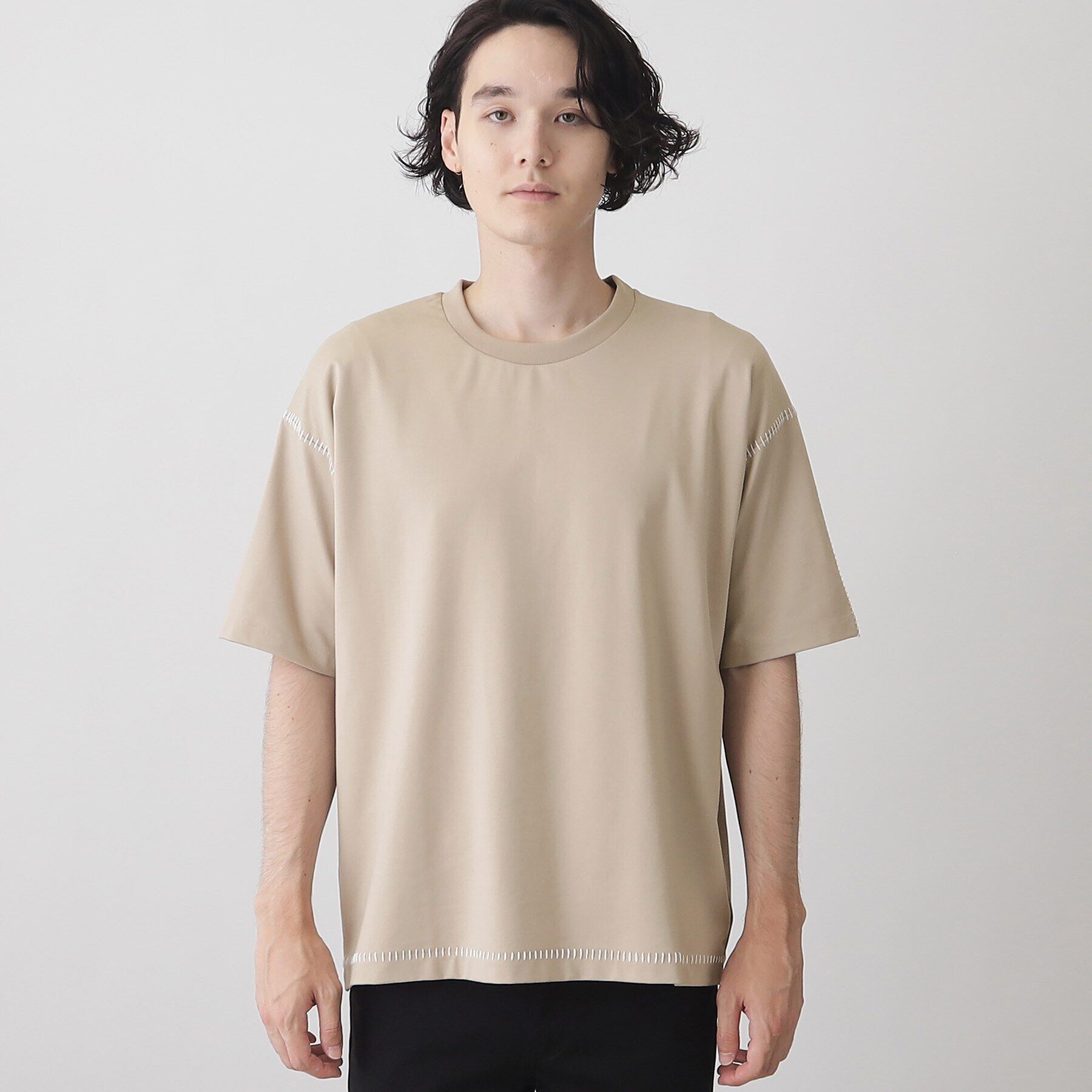 THE SHOP TK「冷感ポンチステッチTシャツ 接触冷感／リラックスシルエット」|Tシャツ・カットソー|