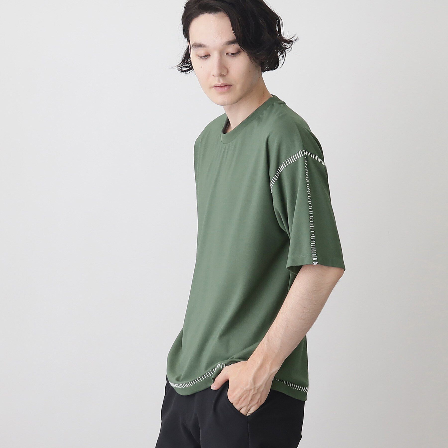 THE SHOP TK「冷感ポンチステッチTシャツ 接触冷感／リラックスシルエット」|Tシャツ・カットソー|