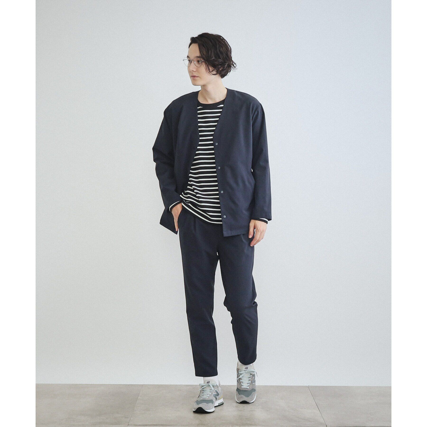 THE SHOP TK「【360&deg;ストレッチ／セットアップ可】リッチポリノーカラージャケット」|カーディガン|