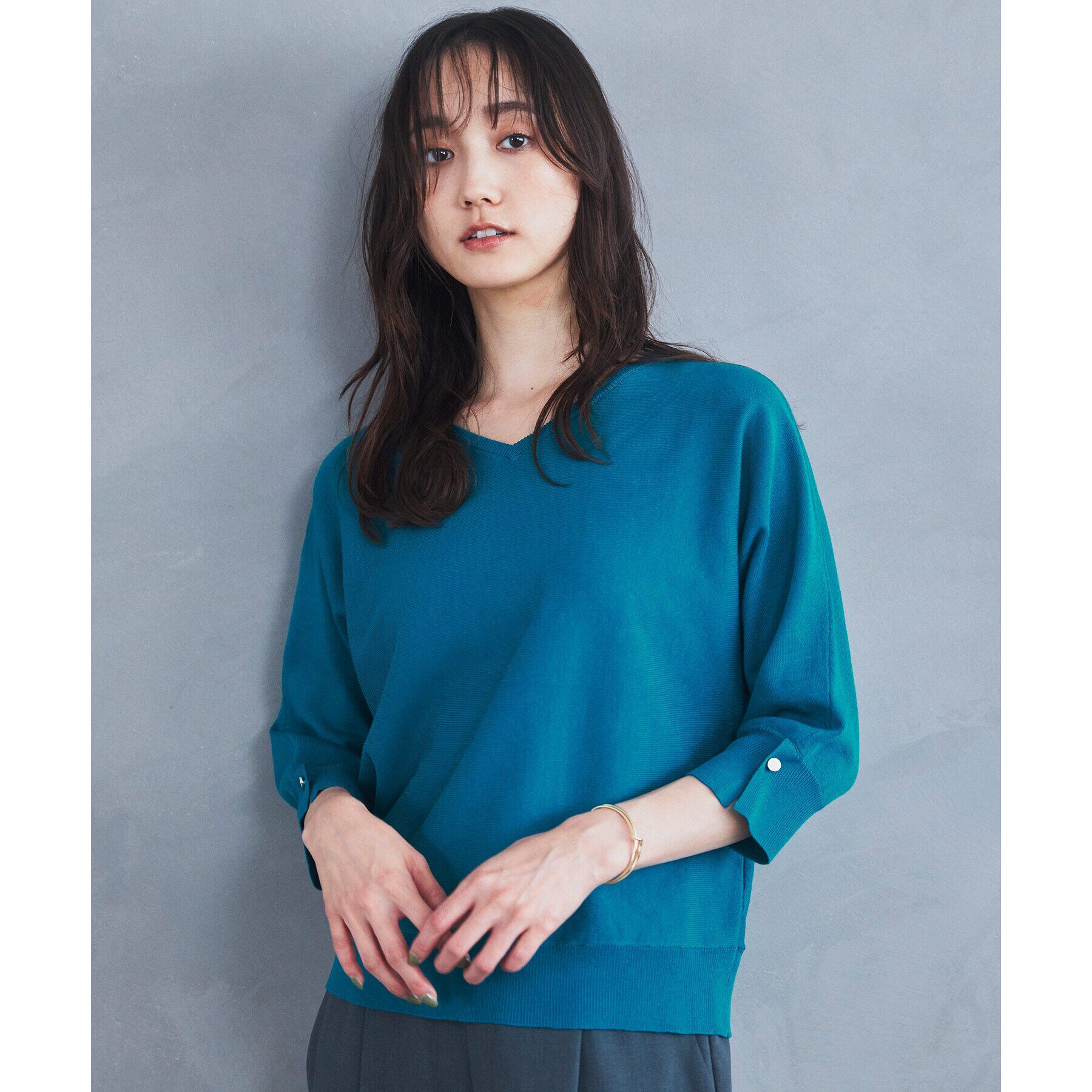 THE SHOP TK「【二の腕カバー/毛玉になりにくい/前後2WAY】袖スリットドルマンニット/洗える」|ニット・セーター|