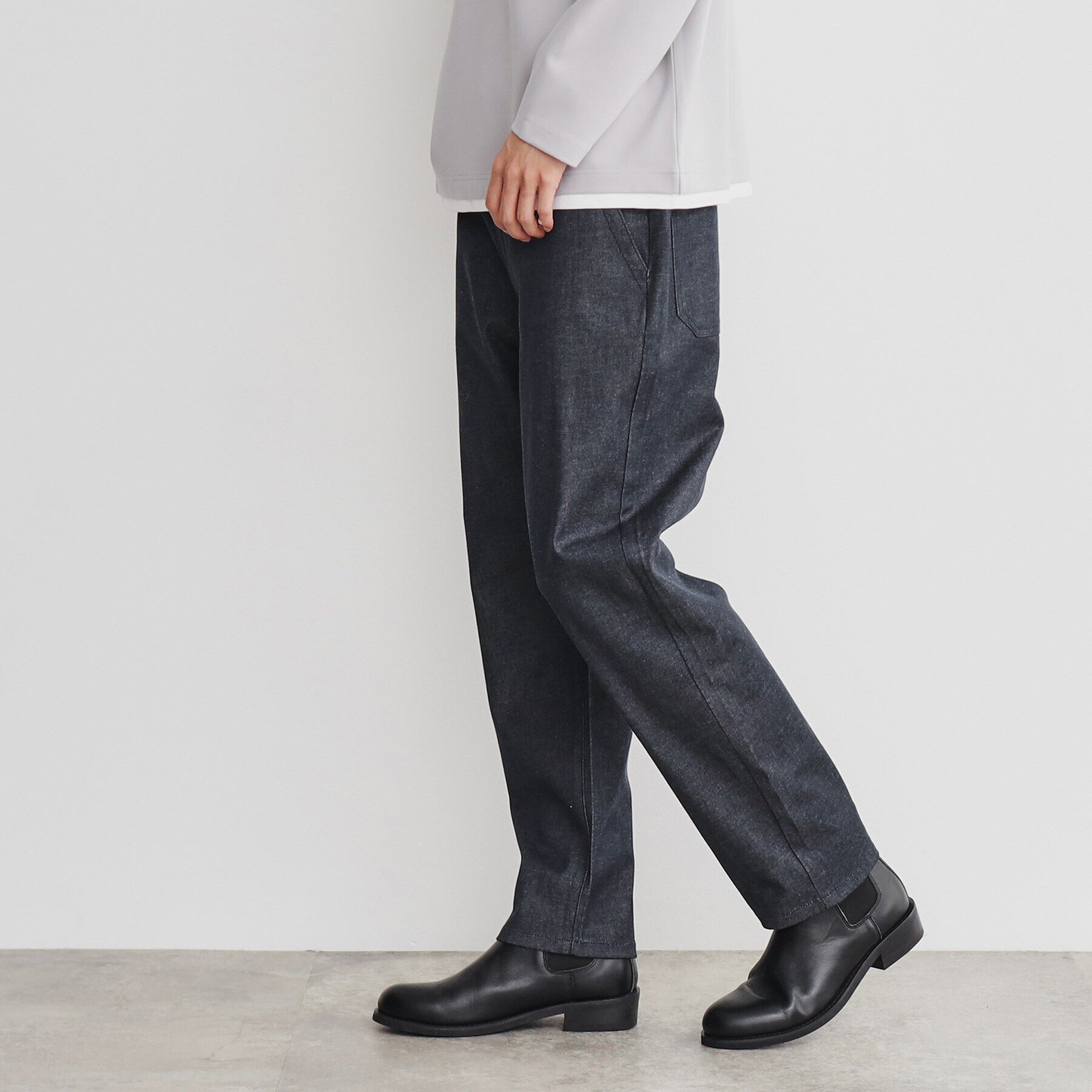 THE SHOP TK「エバーデニムワイドパンツ　セットアップ可／色落ちしにくい」|デニム|