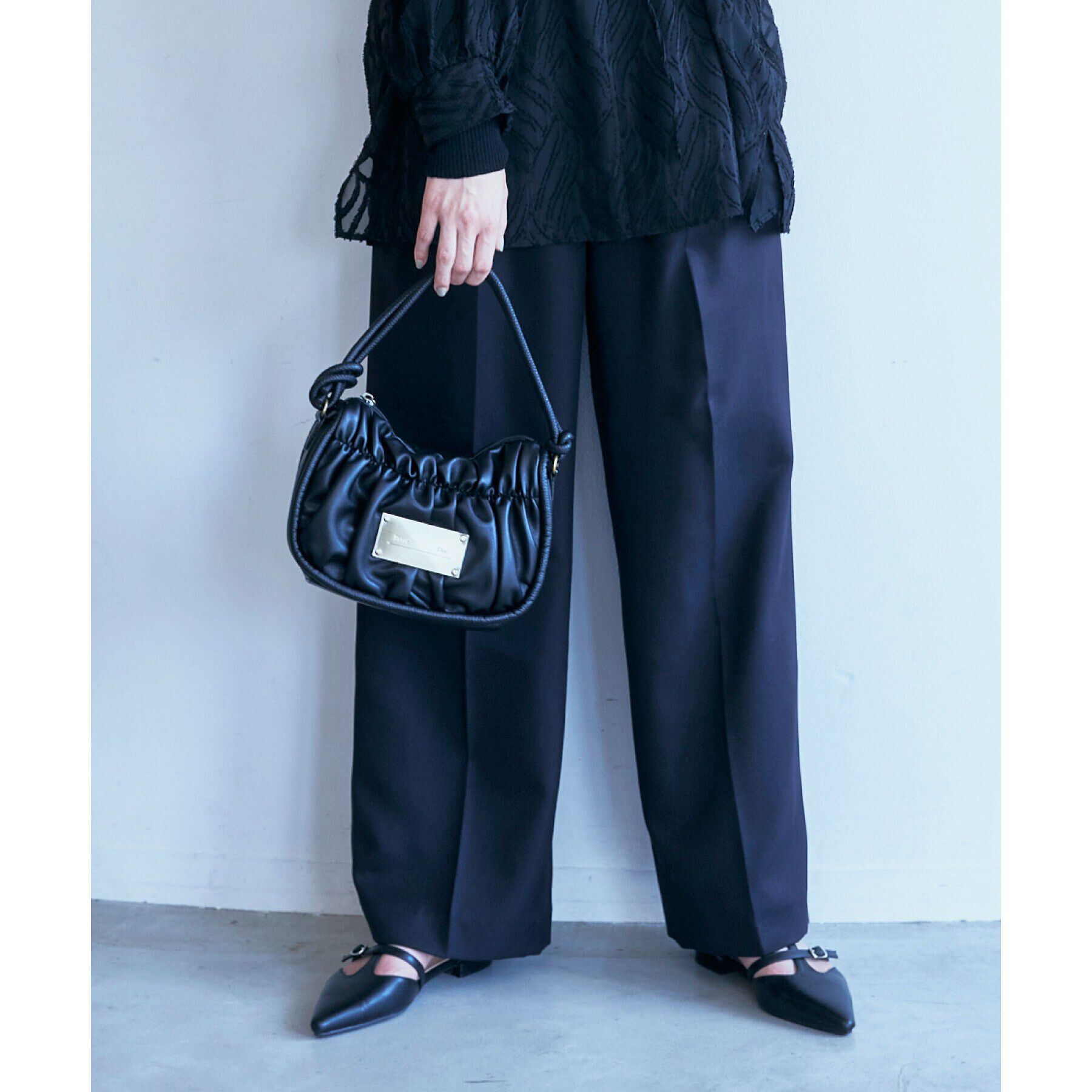 THE SHOP TK「【＠BAILA掲載】ギャザープレートFレザーBAG」|ハンドバッグ|