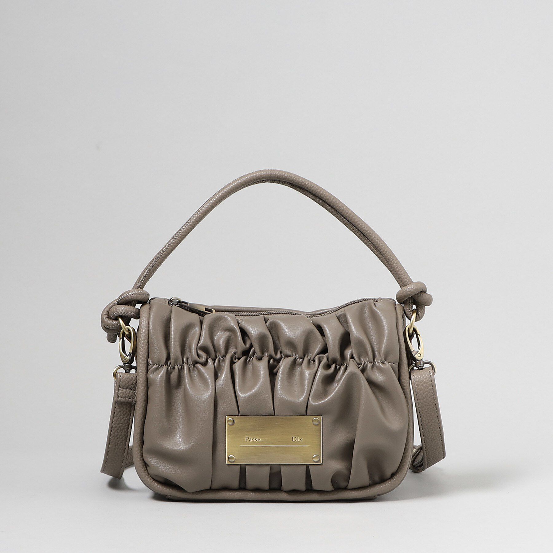 THE SHOP TK「【＠BAILA掲載】ギャザープレートFレザーBAG」|ハンドバッグ|