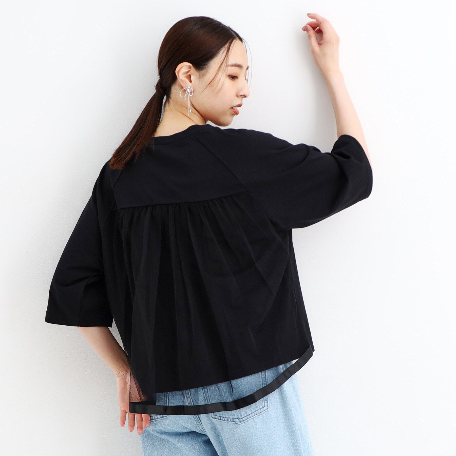 THE SHOP TK「【接触冷感/UV/毛玉になりにくい/洗える】バックチュールTシャツ」|Tシャツ・カットソー|