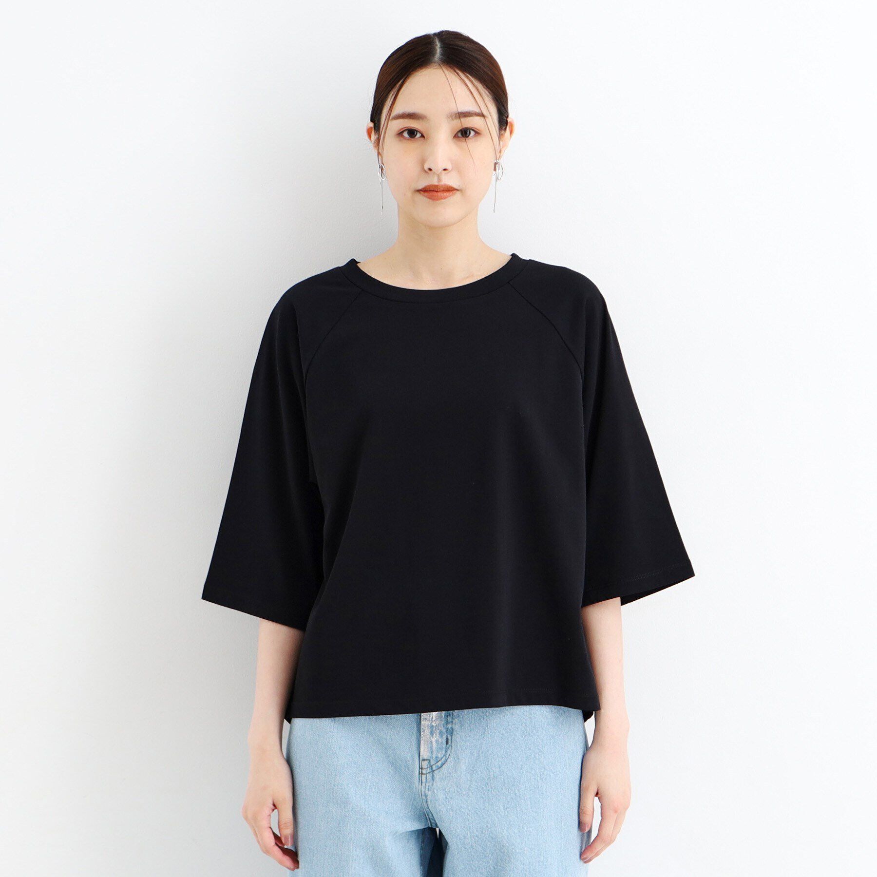 THE SHOP TK「【接触冷感/UV/毛玉になりにくい/洗える】バックチュールTシャツ」|Tシャツ・カットソー|