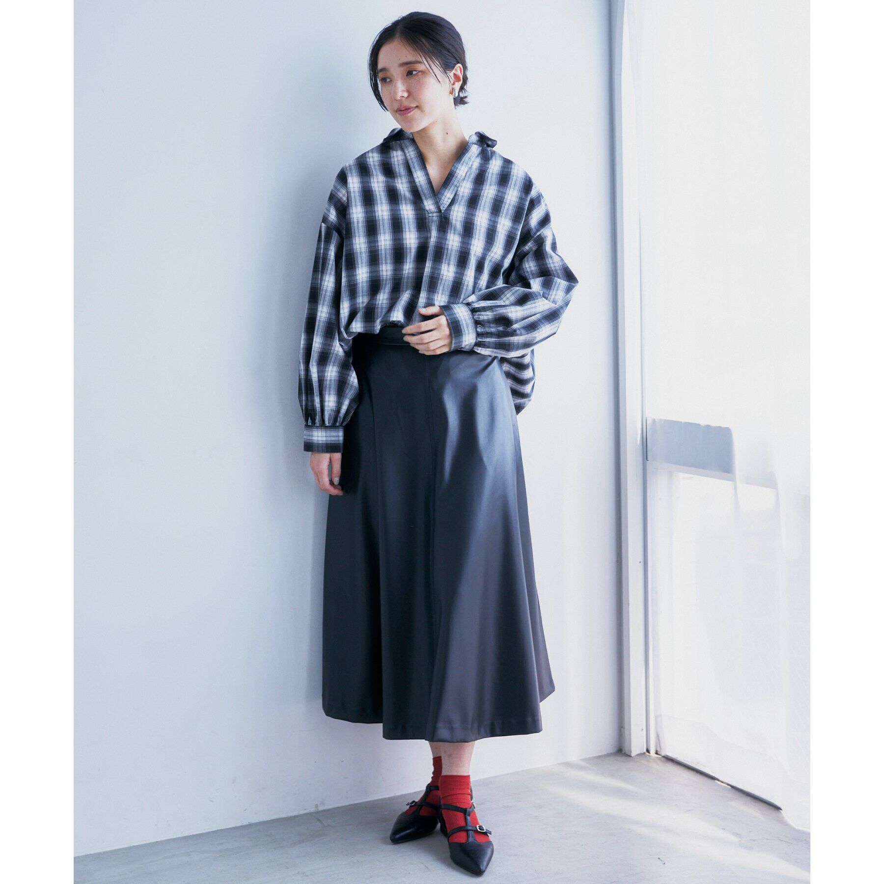 THE SHOP TK「【＠BAILA掲載】バックシャーリングシャツ/魅せる体形カバー服/洗える/ヒルナンデス！で紹介！」|シャツ・ブラウス|