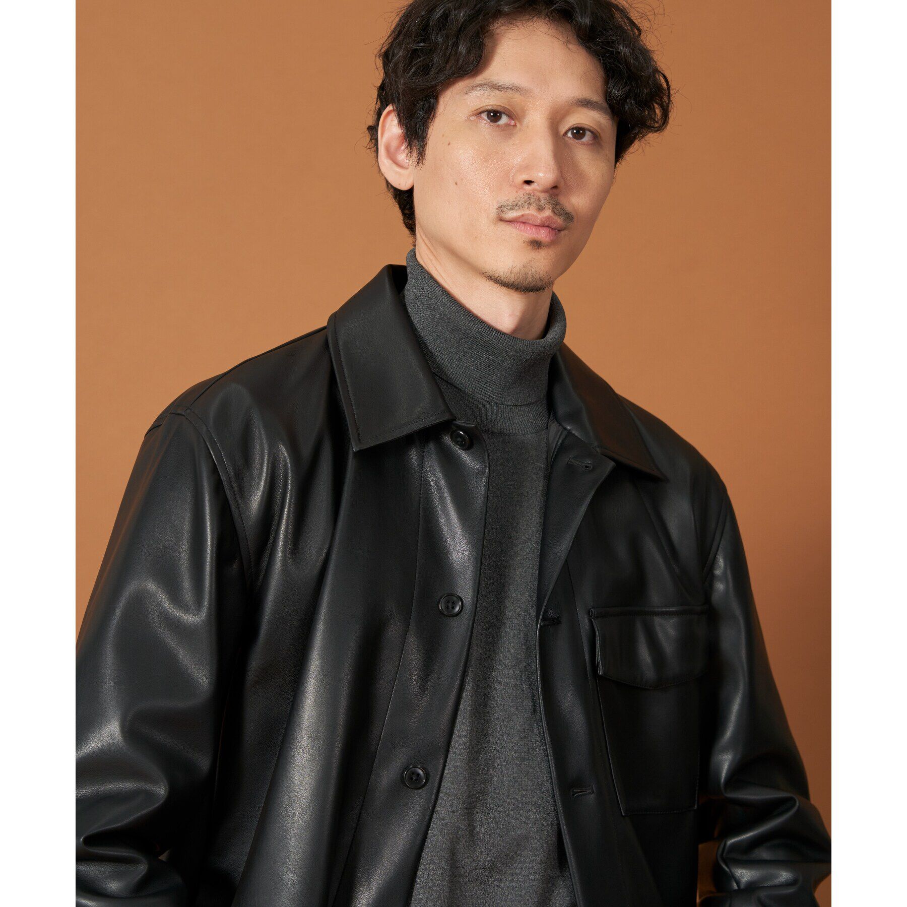 THE SHOP TK「ヴィンテージライクCPOシャツ」|ブルゾン・スタジャン|ブラック(019)