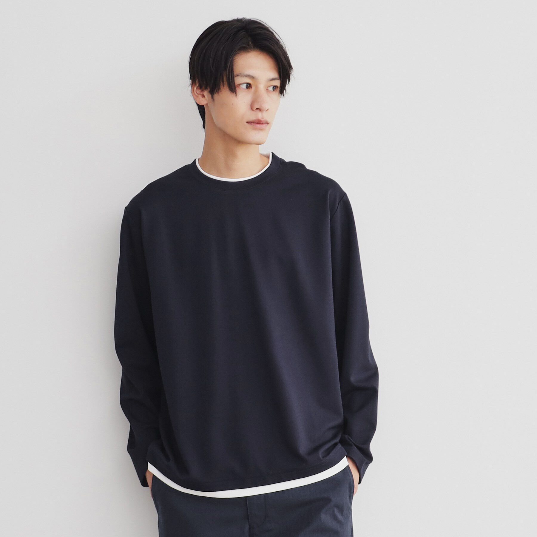 THE SHOP TK「ポンチフェイクレイヤード長袖Tシャツ」|Tシャツ・カットソー|ﾈｲﾋﾞｰ(094)