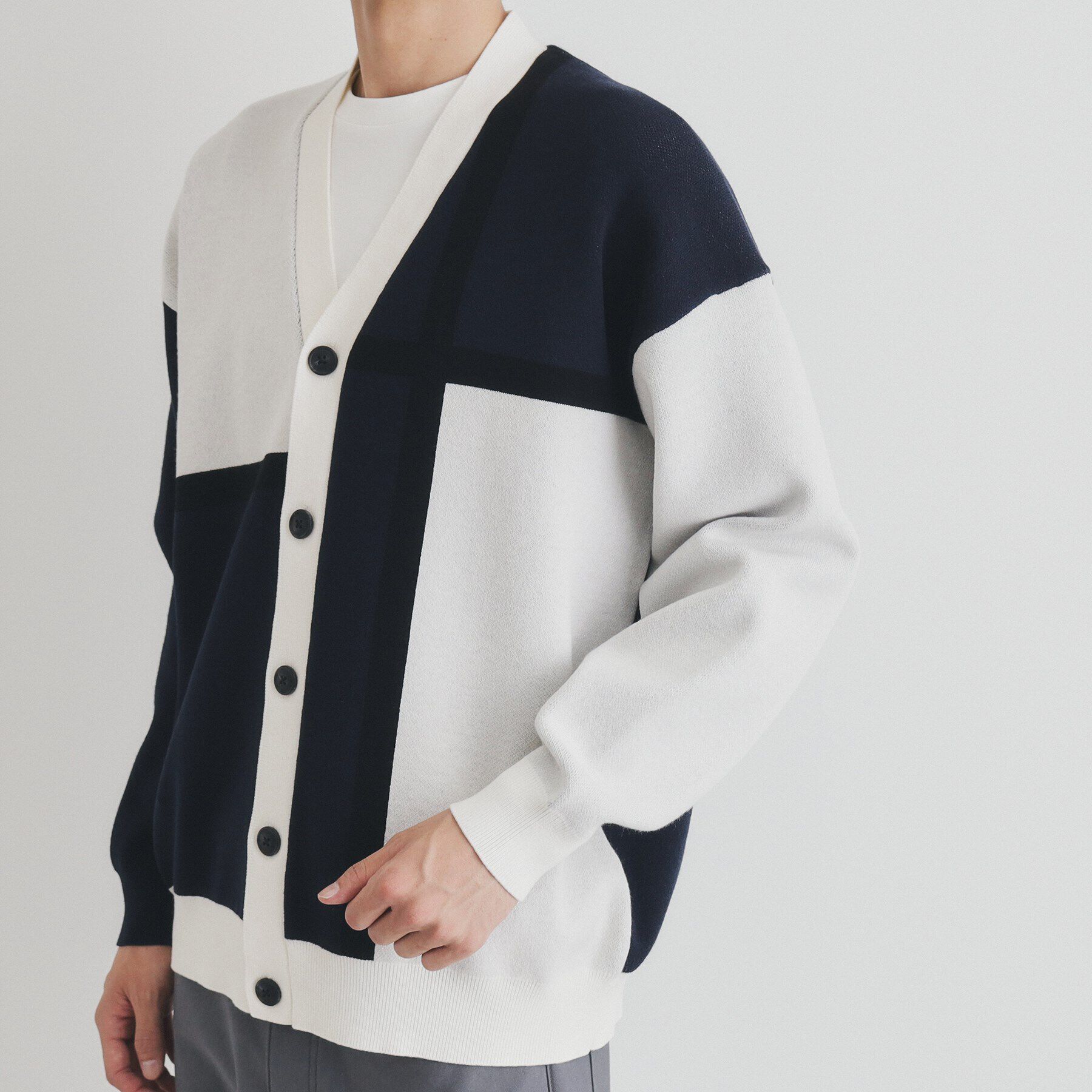 THE SHOP TK「パネルジャカードニットカーディガン」|カーディガン|